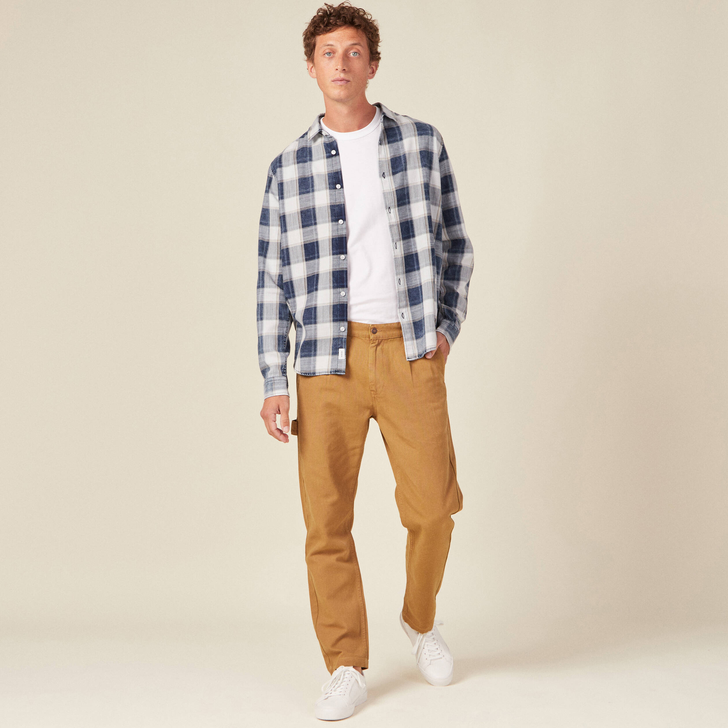 Chemise manches longues ecru homme