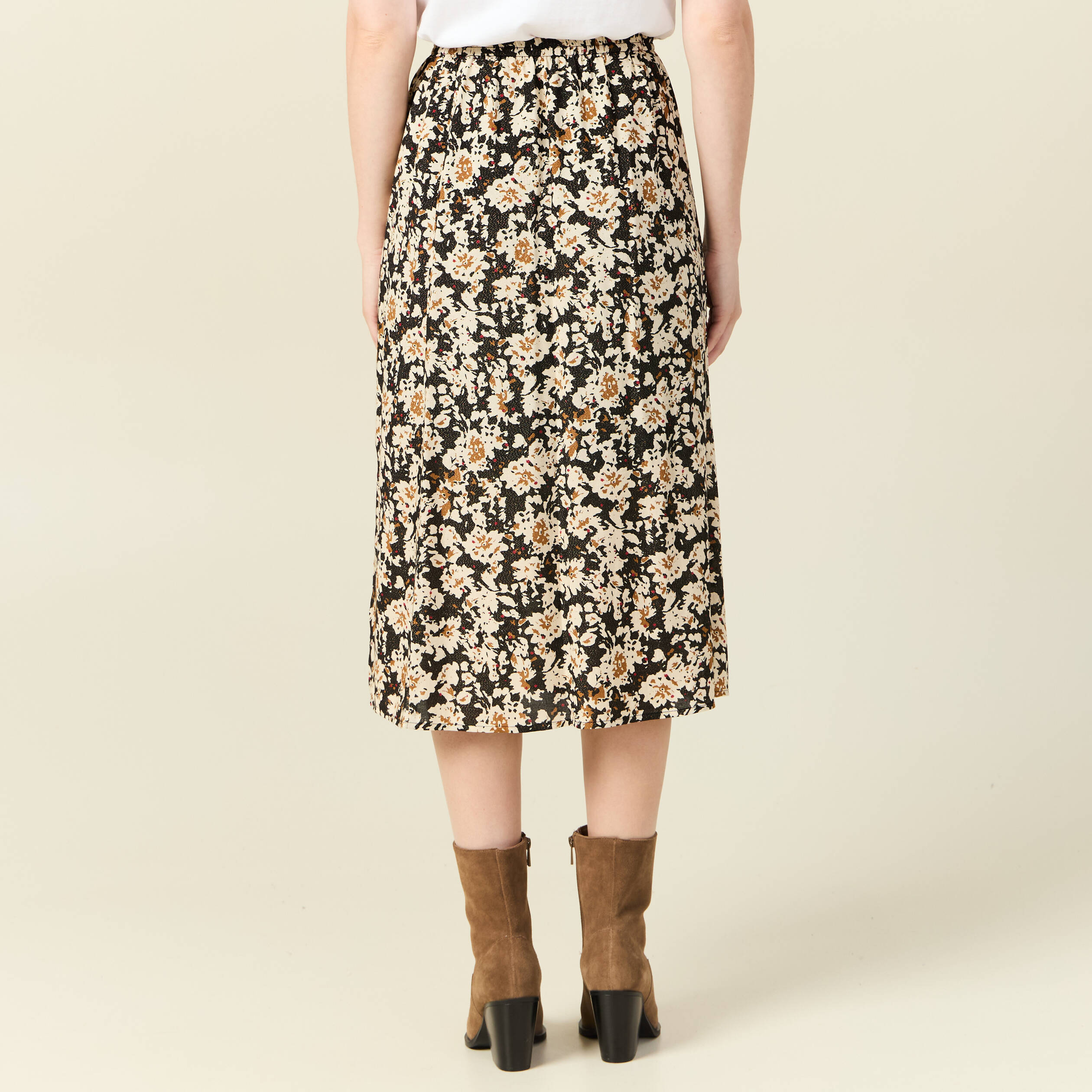 jupe midi droite fendue noir femme Jupe midi droite fendue noir femme