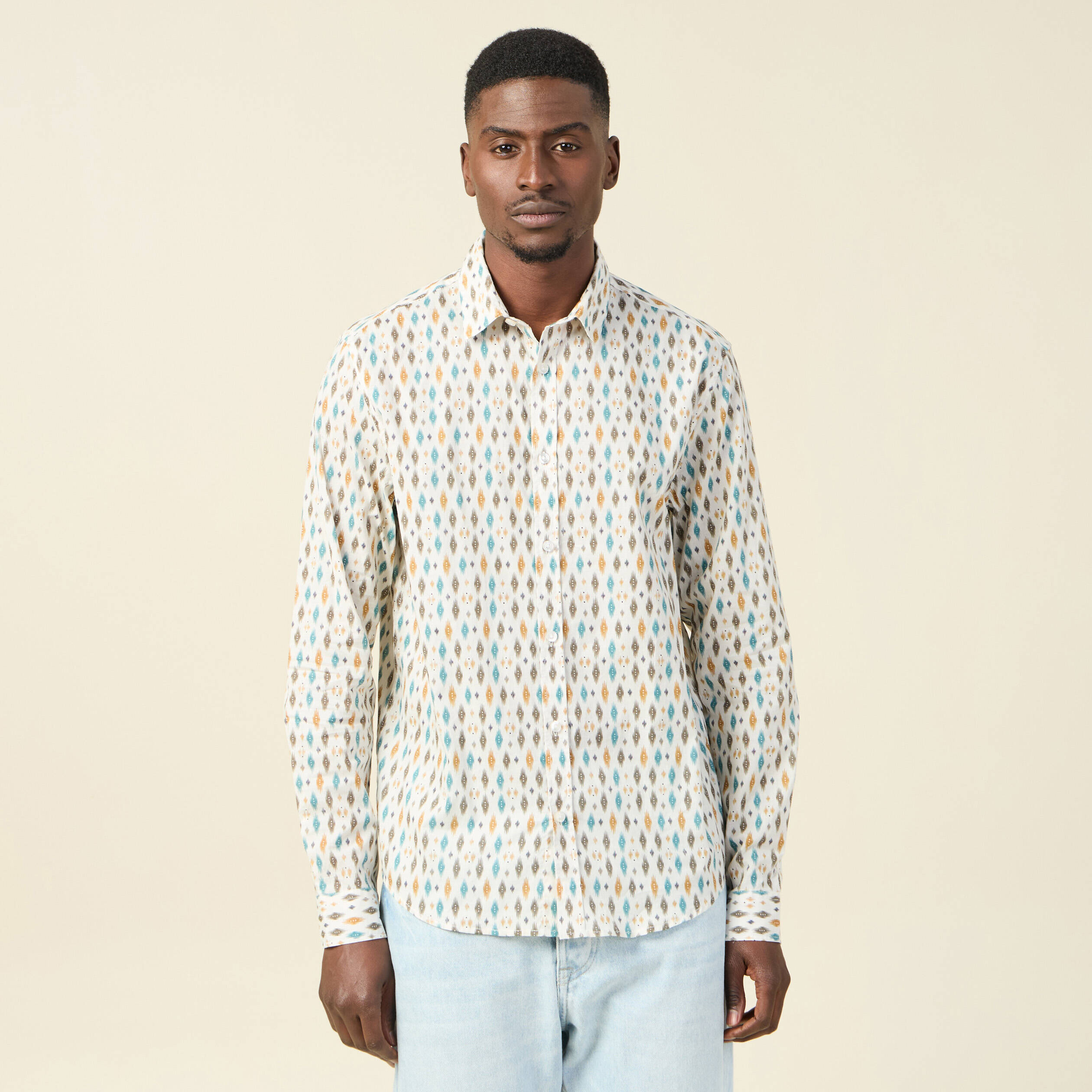 Chemise manches longues blanc homme
