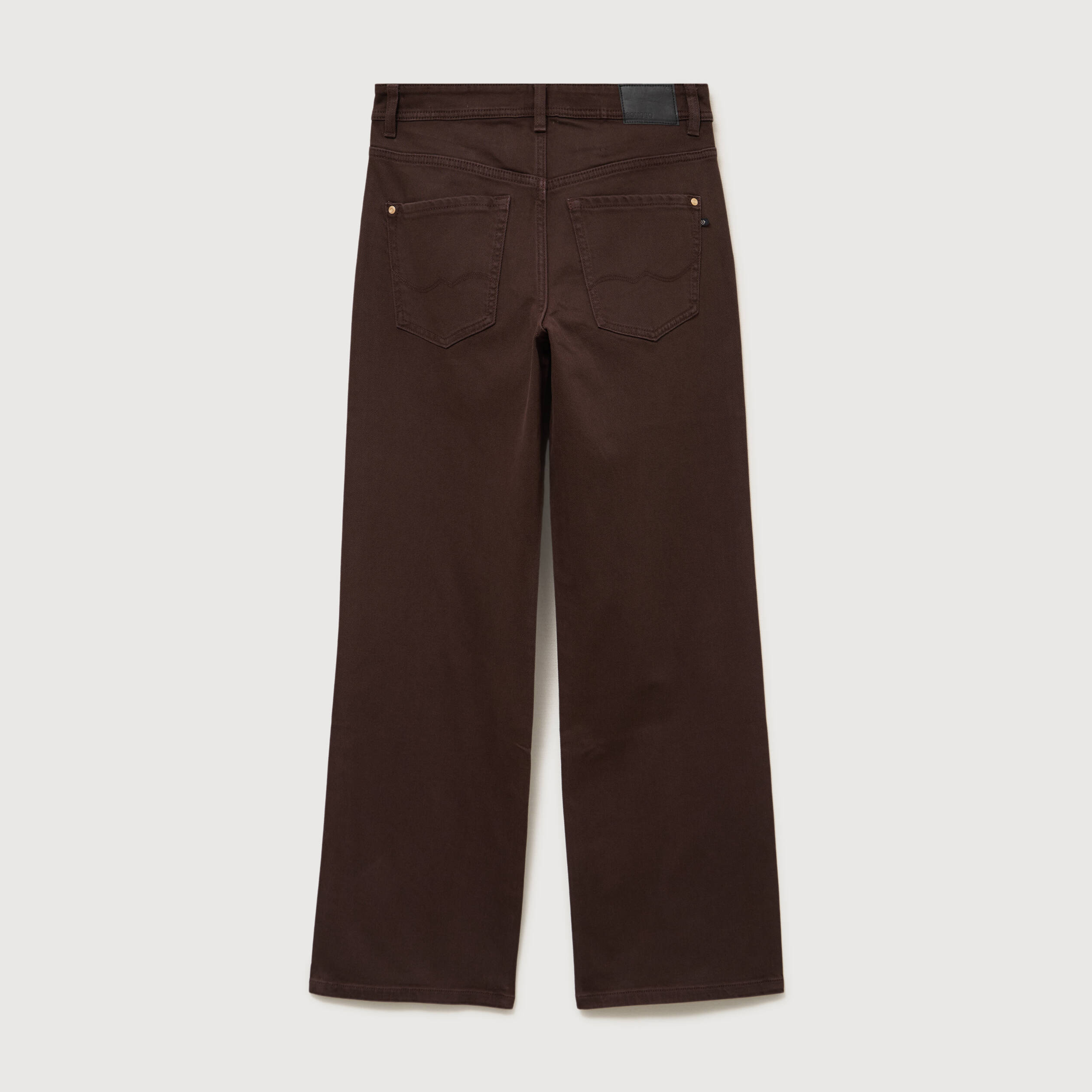 Pantalon wide leg taille standard marron femme