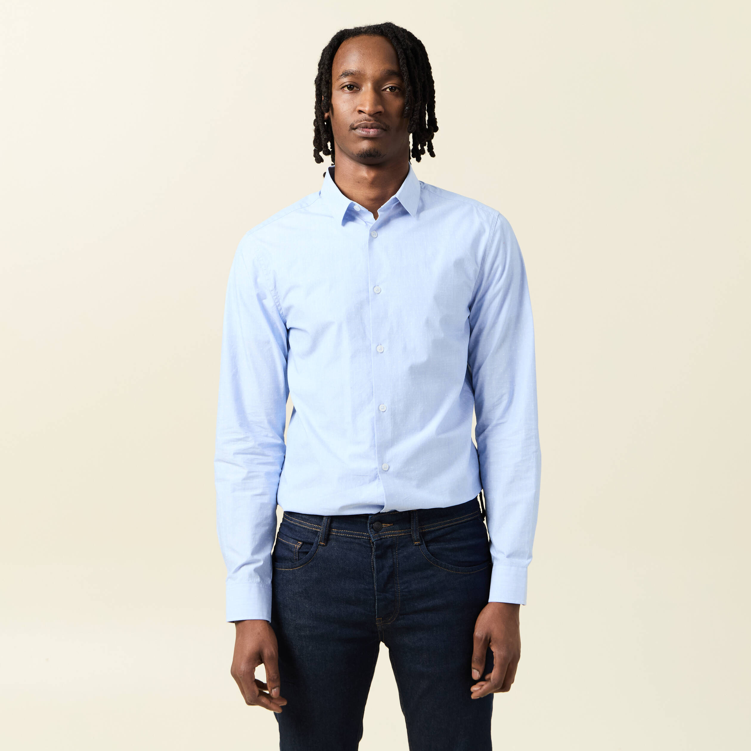 Chemise Manches Longues Coupe Droite Bleu Tommy Hilfiger Homme - 2561593-bleu00