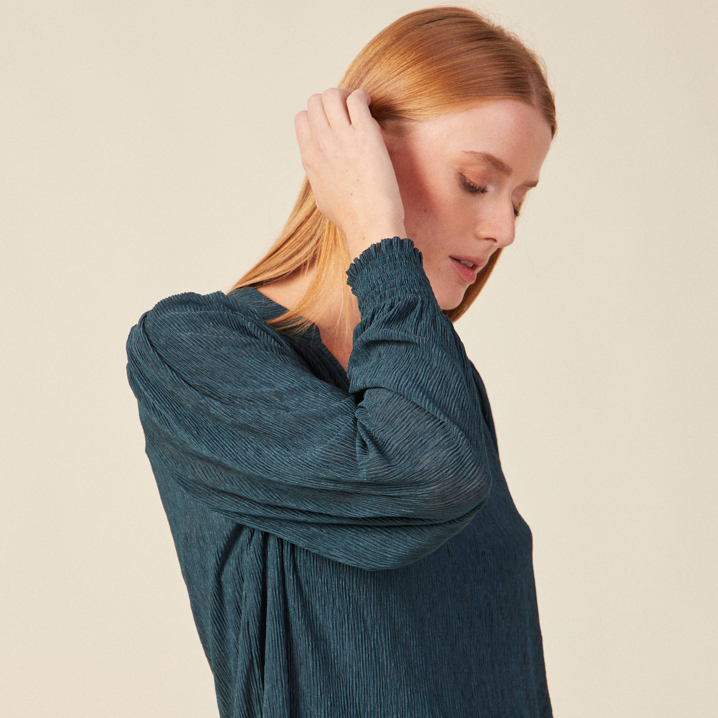 T-shirt éco-responsable bleu canard femme