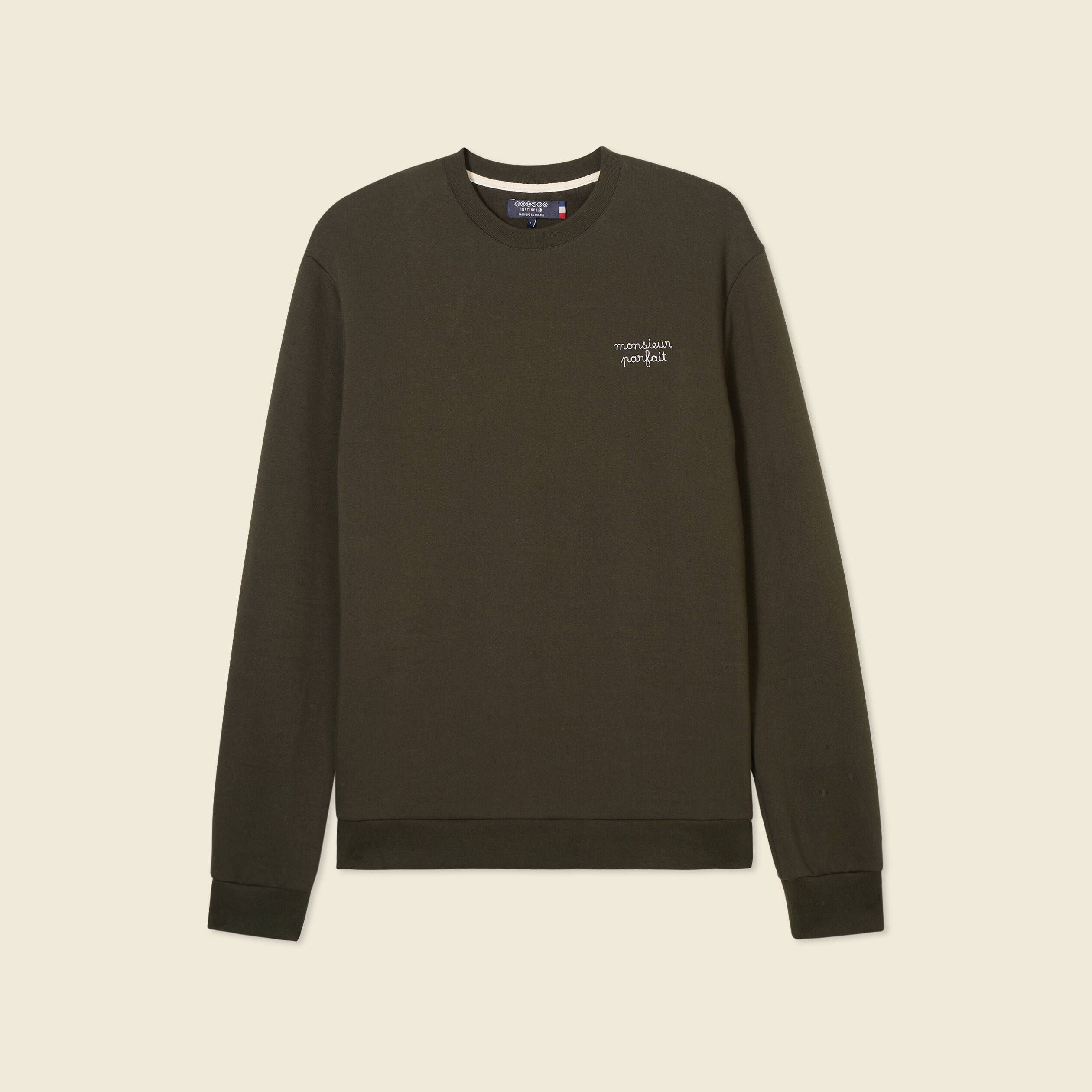 Sweat manches longues vert kaki homme