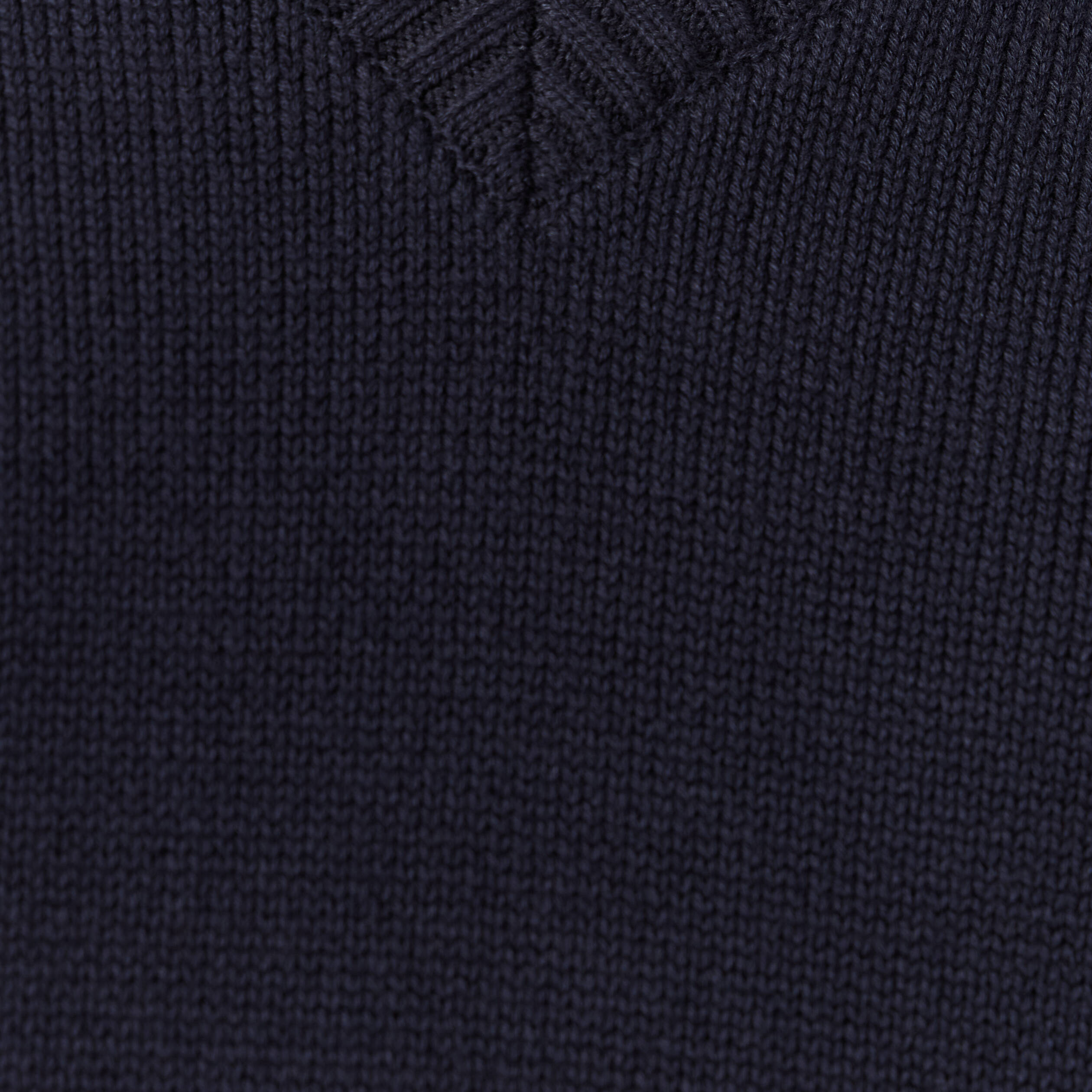 Pull fin col v manches longues bleu marine homme