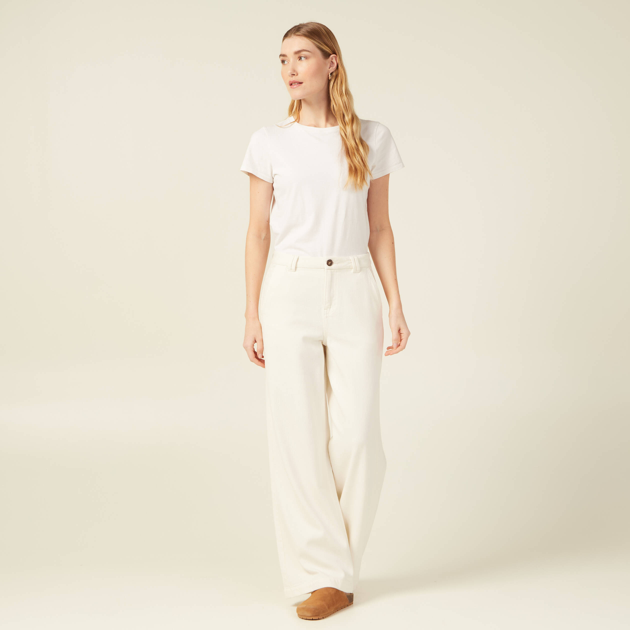 jeans flare taille haute creme femme Jeans flare taille haute creme femme