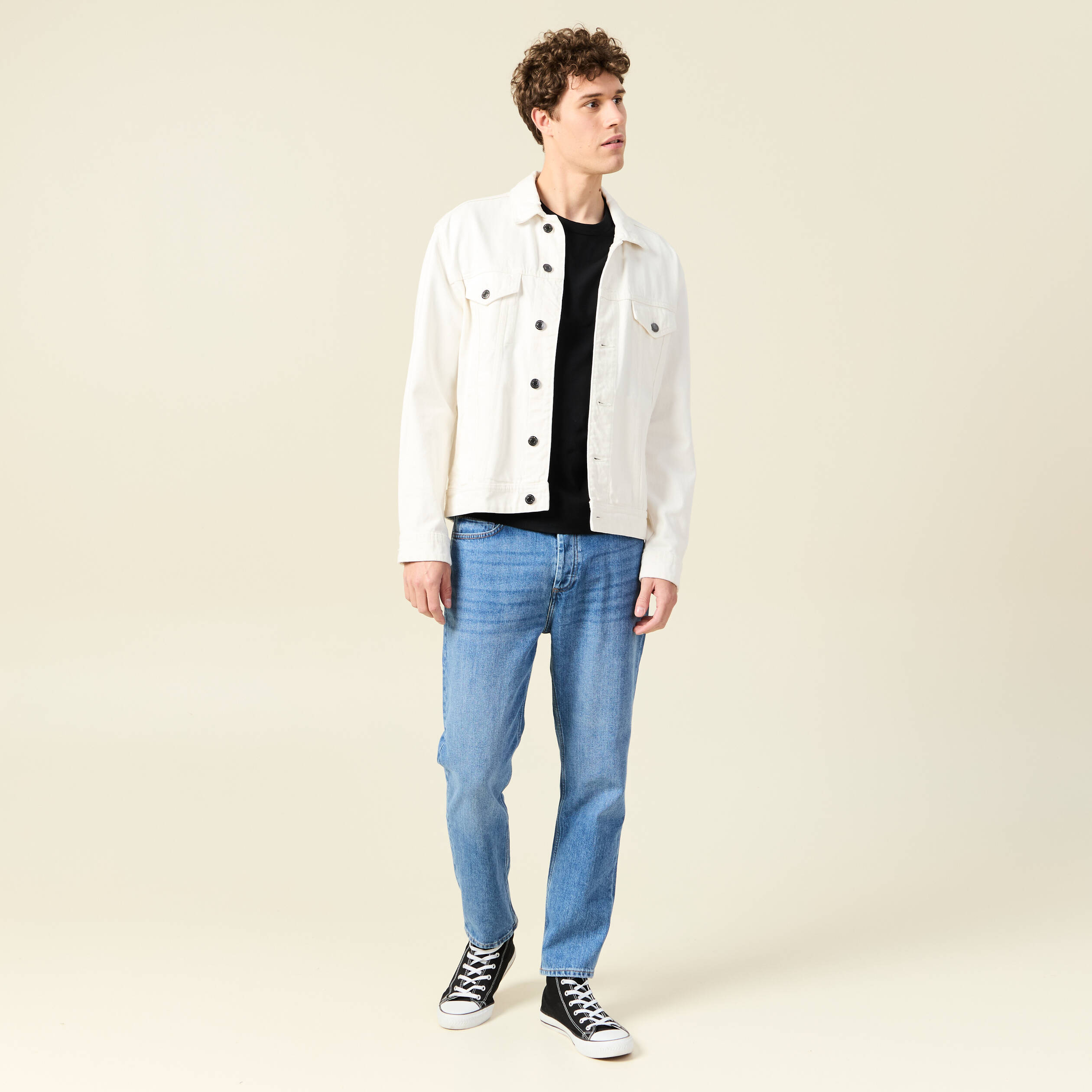 T-shirt en coton manches courtes noir homme