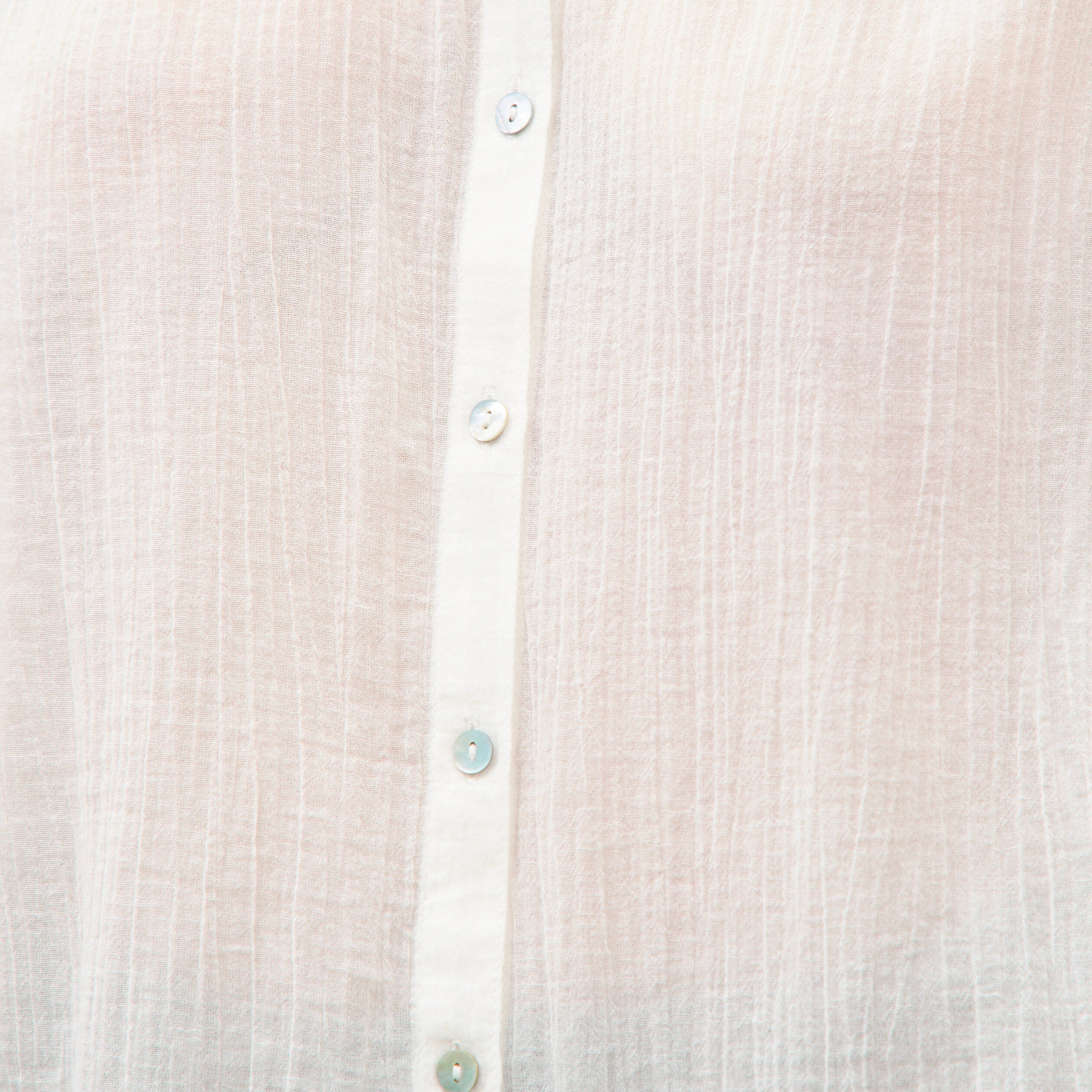 Blouse boyfriend manches coude en coton ecru femme