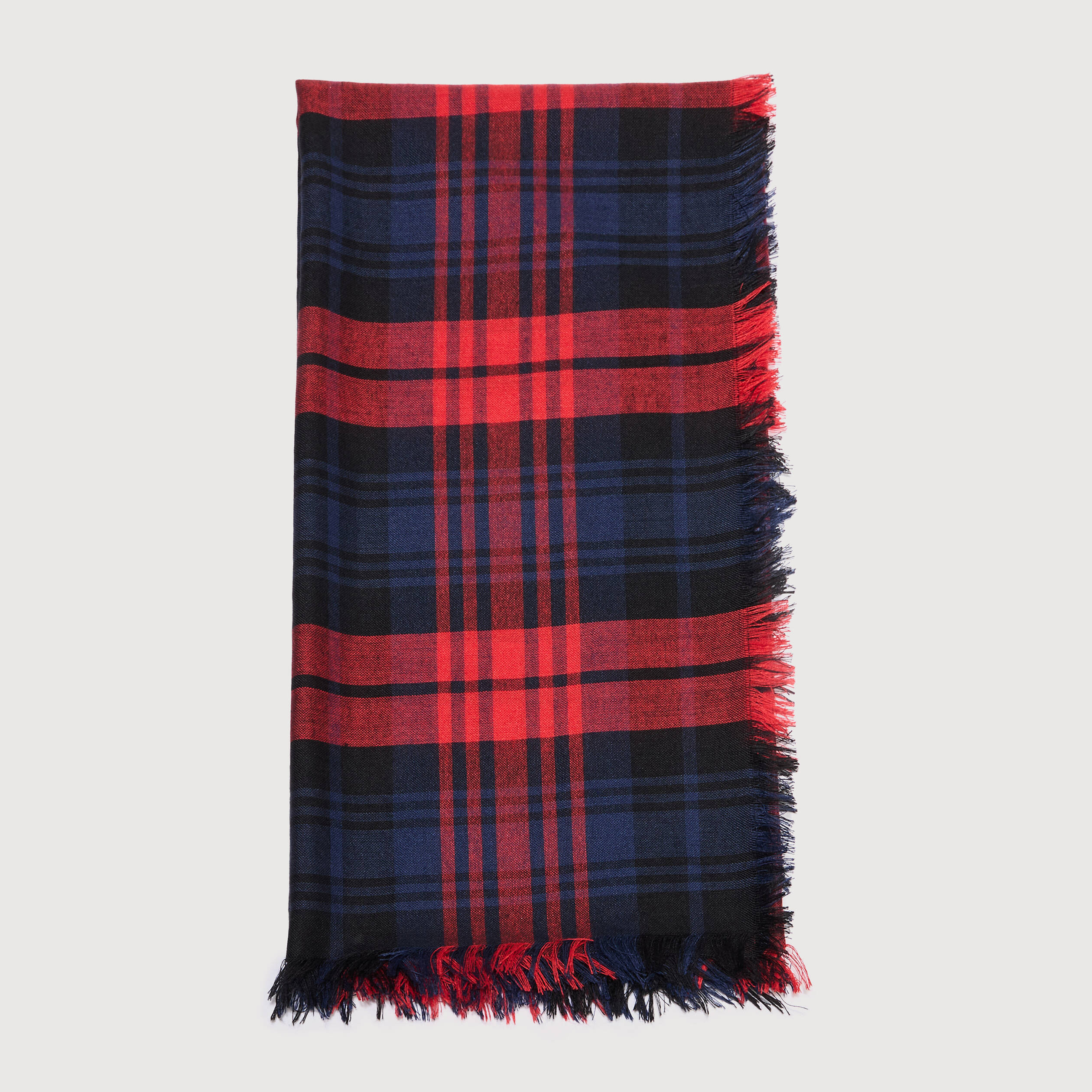 Foulard &agrave; carreaux rouge femme
