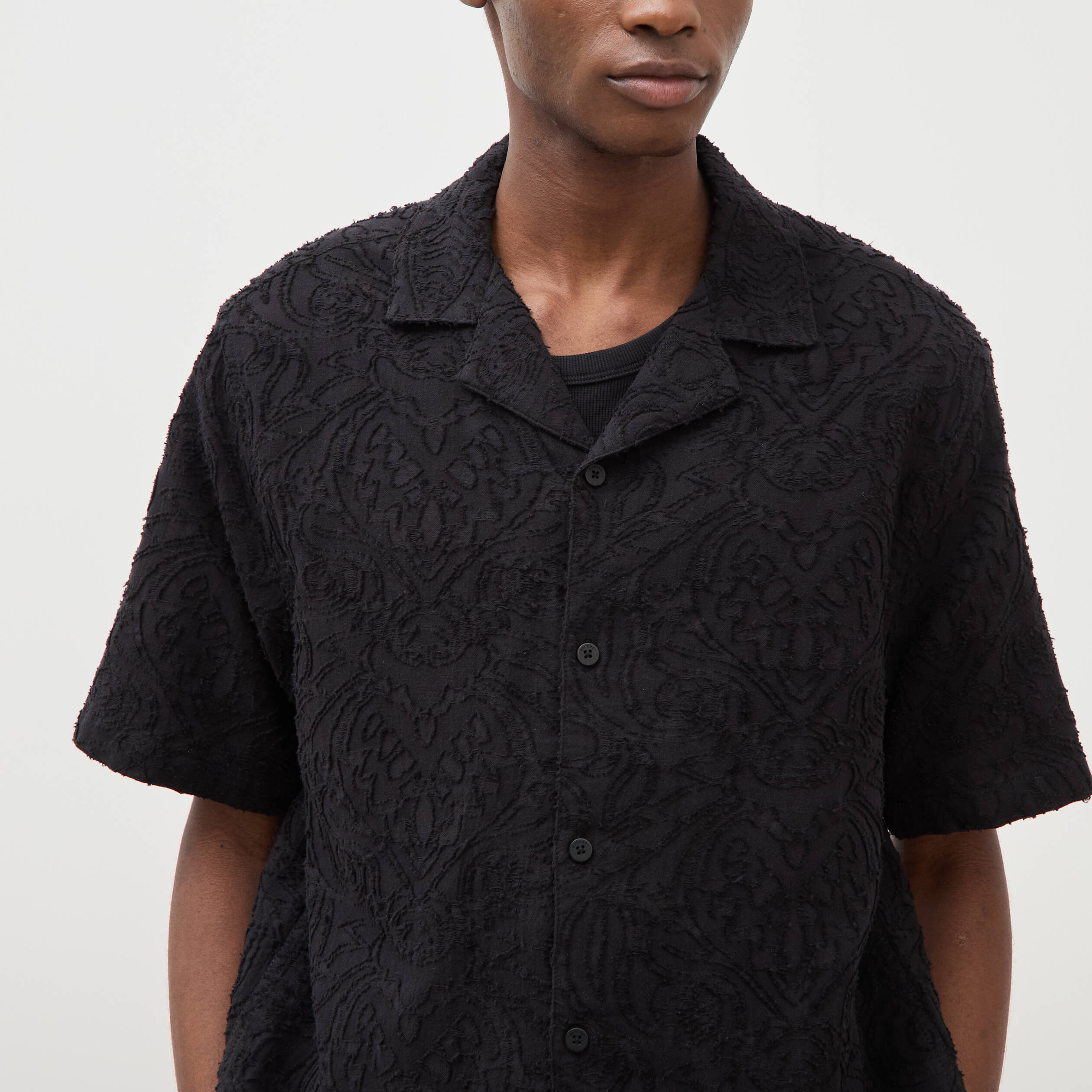 Chemise boyfriend en coton noir homme