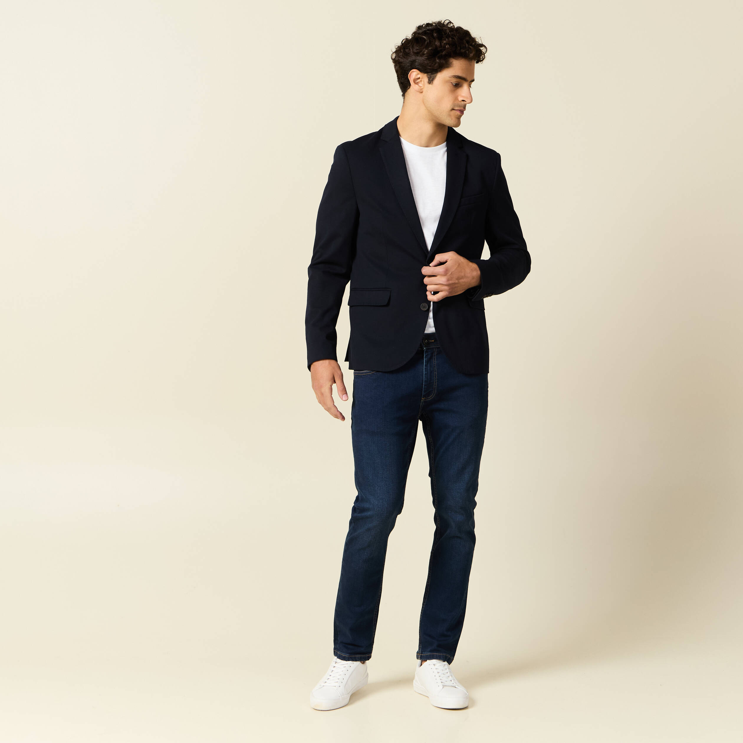 Jeans slim éco-responsable denim brut homme