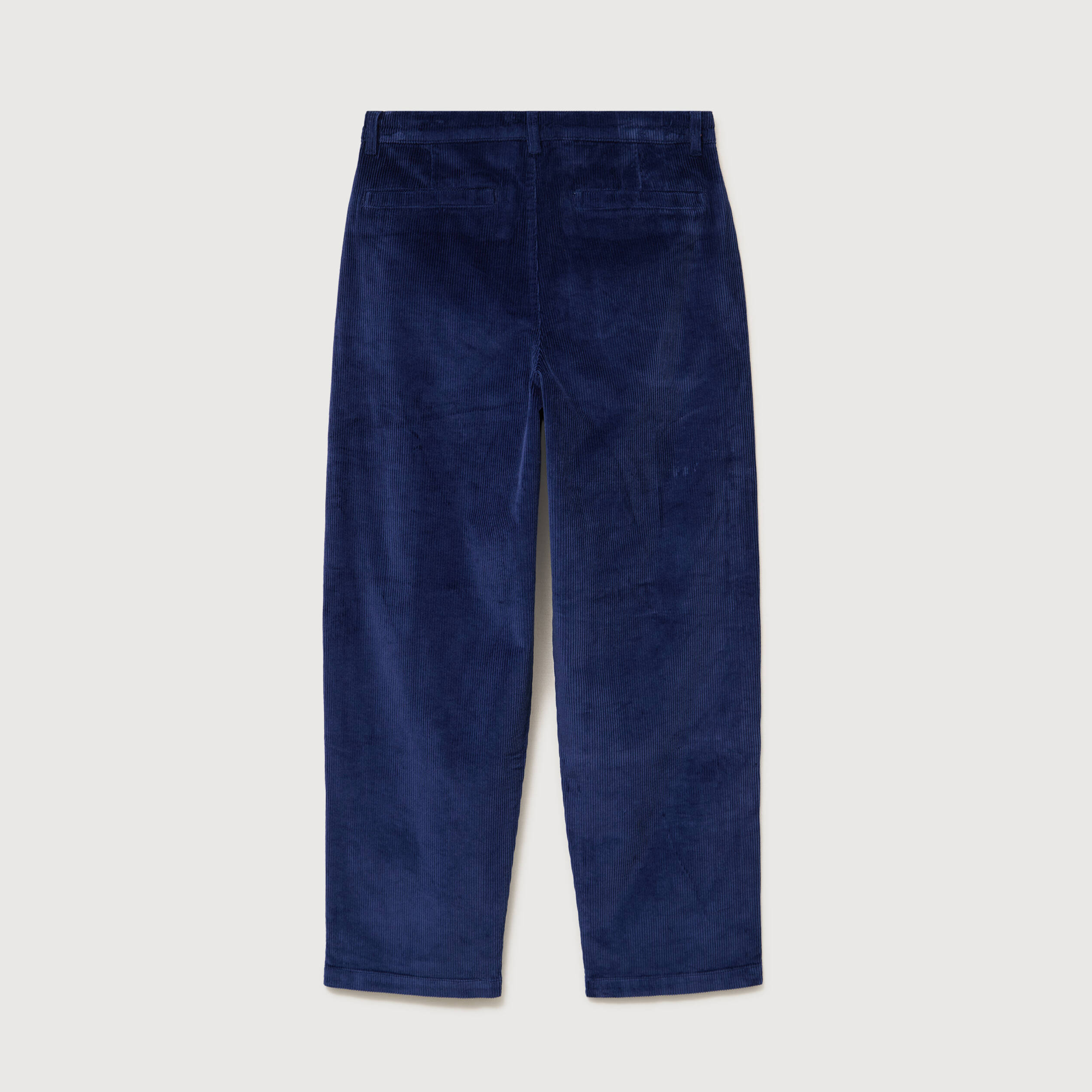 Pantalon large en velours longueur 32 bleu fonc&eacute; homme