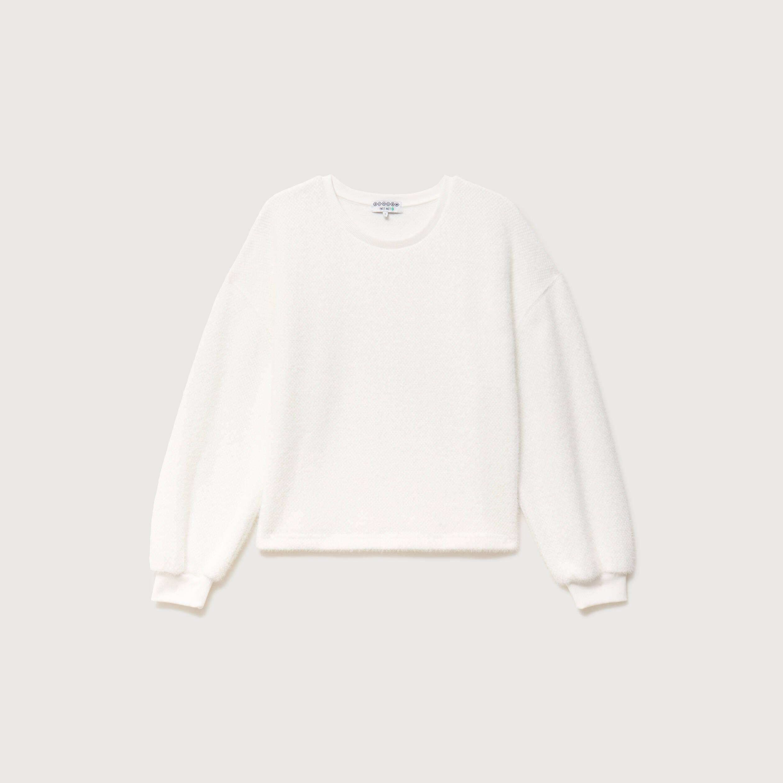 Sweat manches longues ecru femme