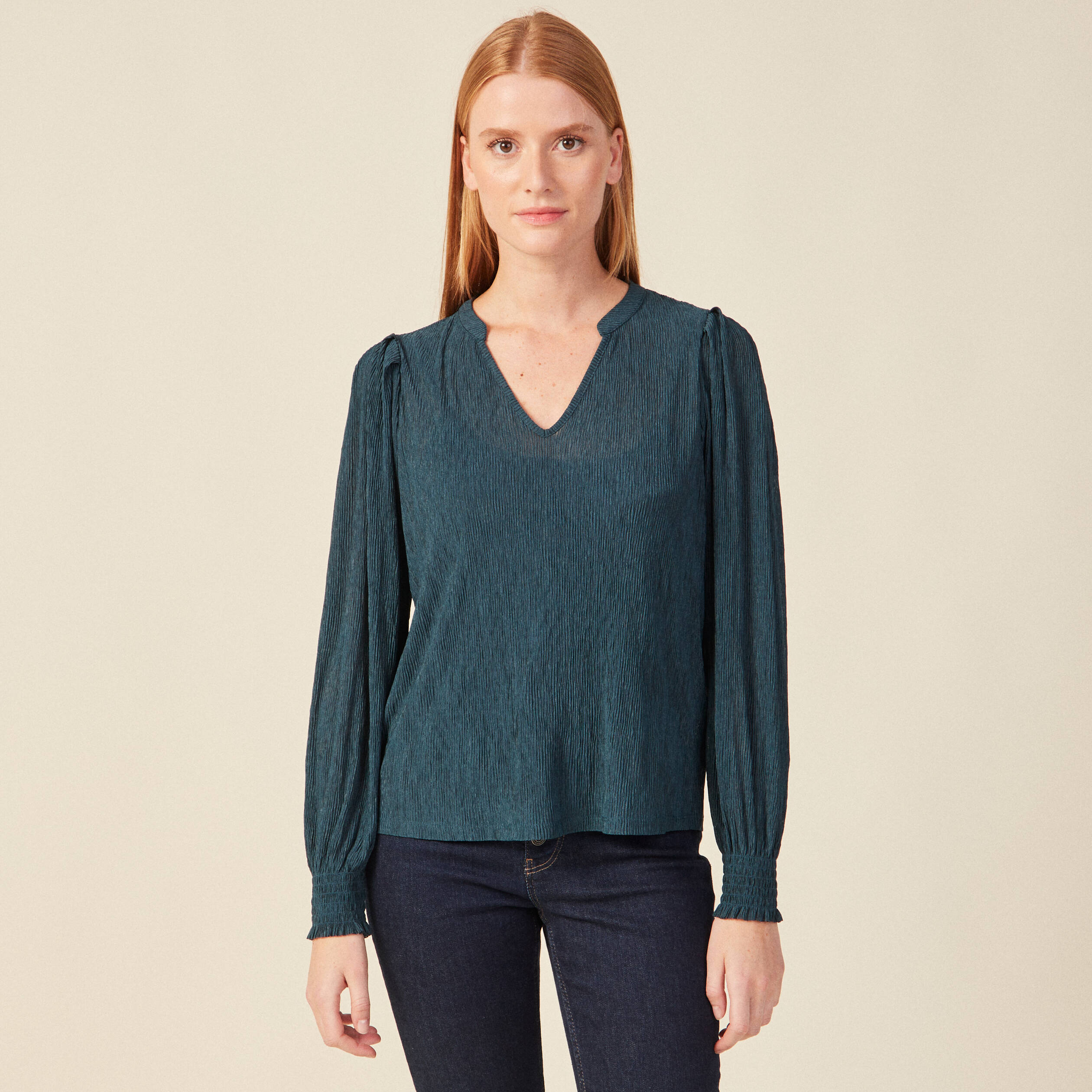 T-shirt éco-responsable bleu canard femme