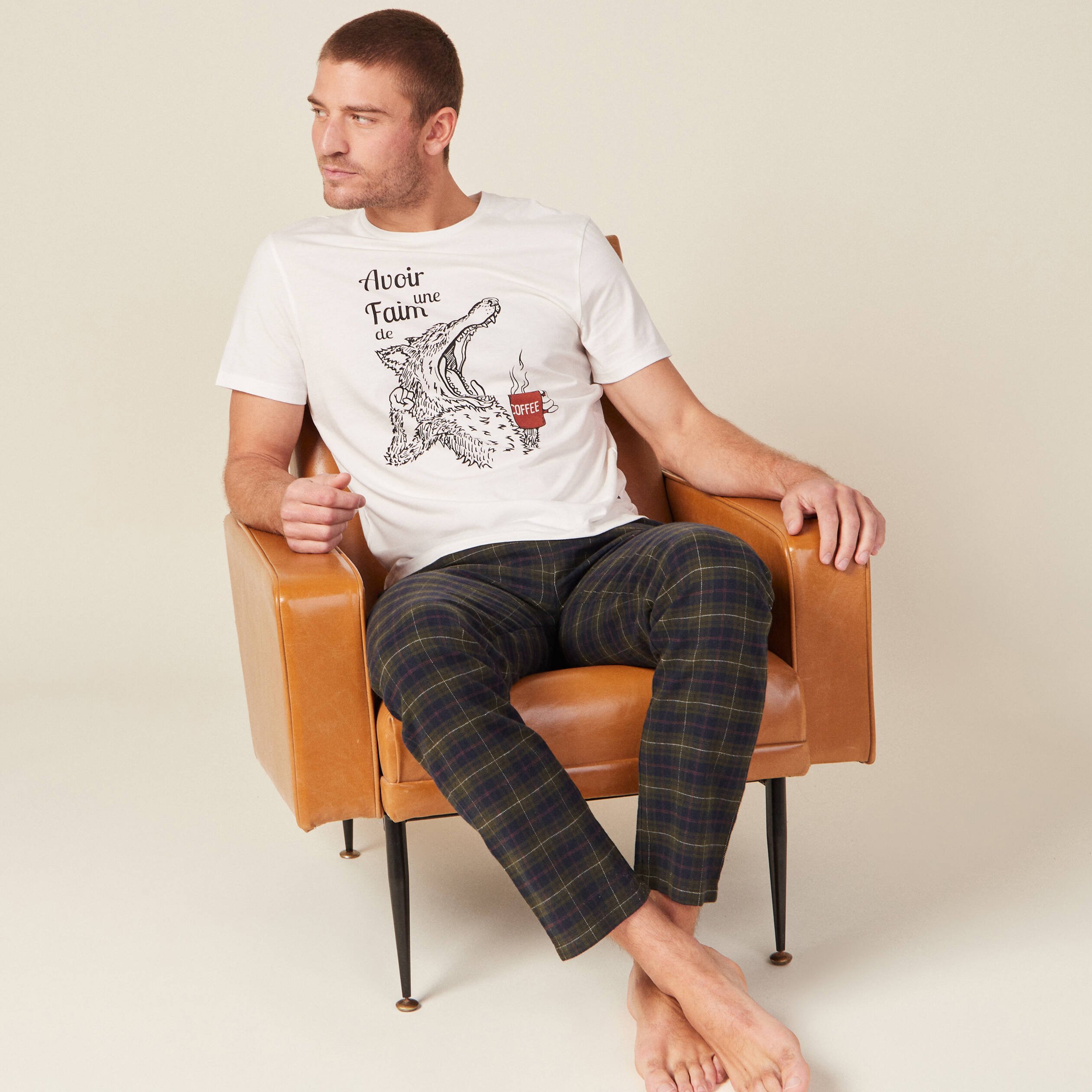 Pyjama eco responsable ecru homme Vibs