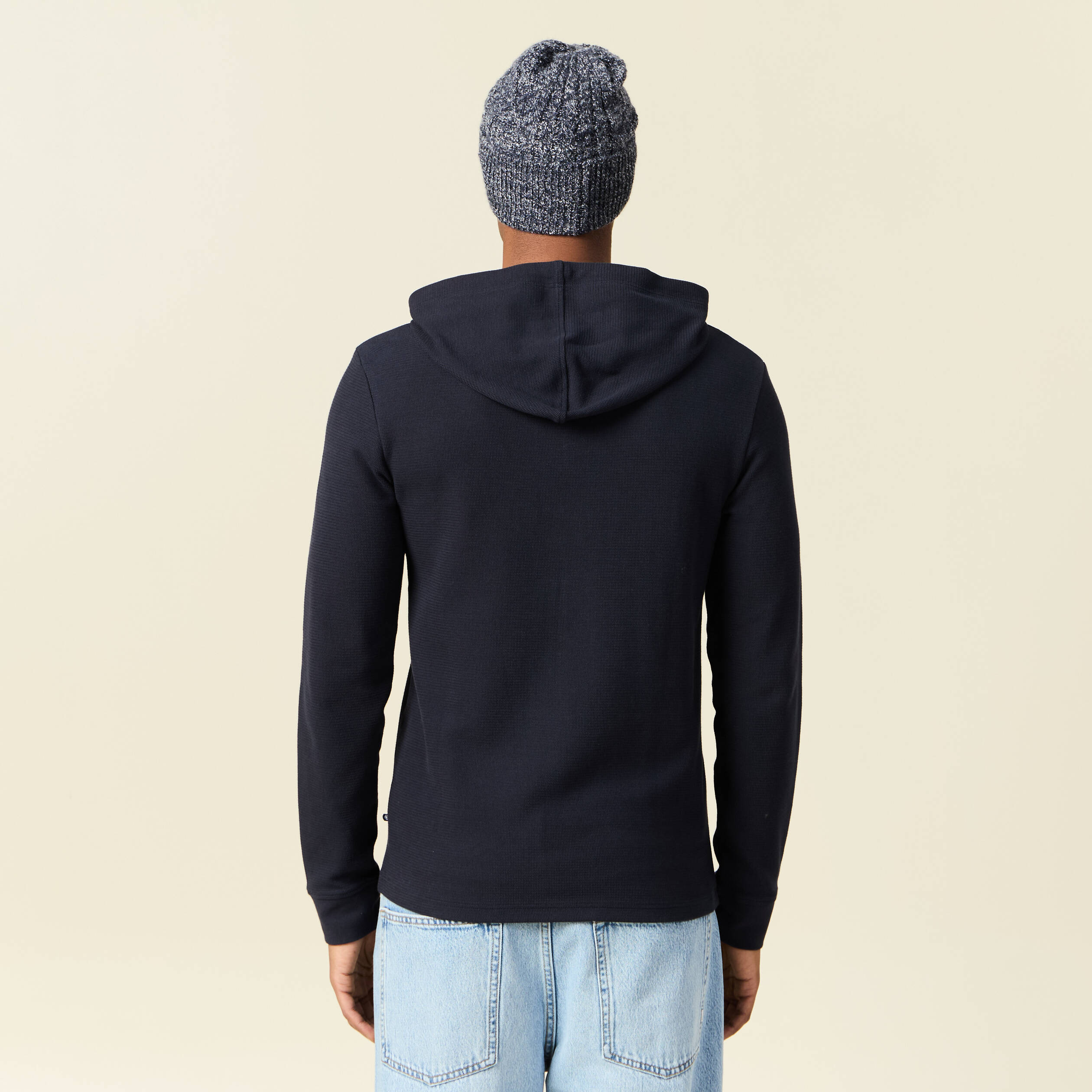 T-shirt à capuche bleu marine homme