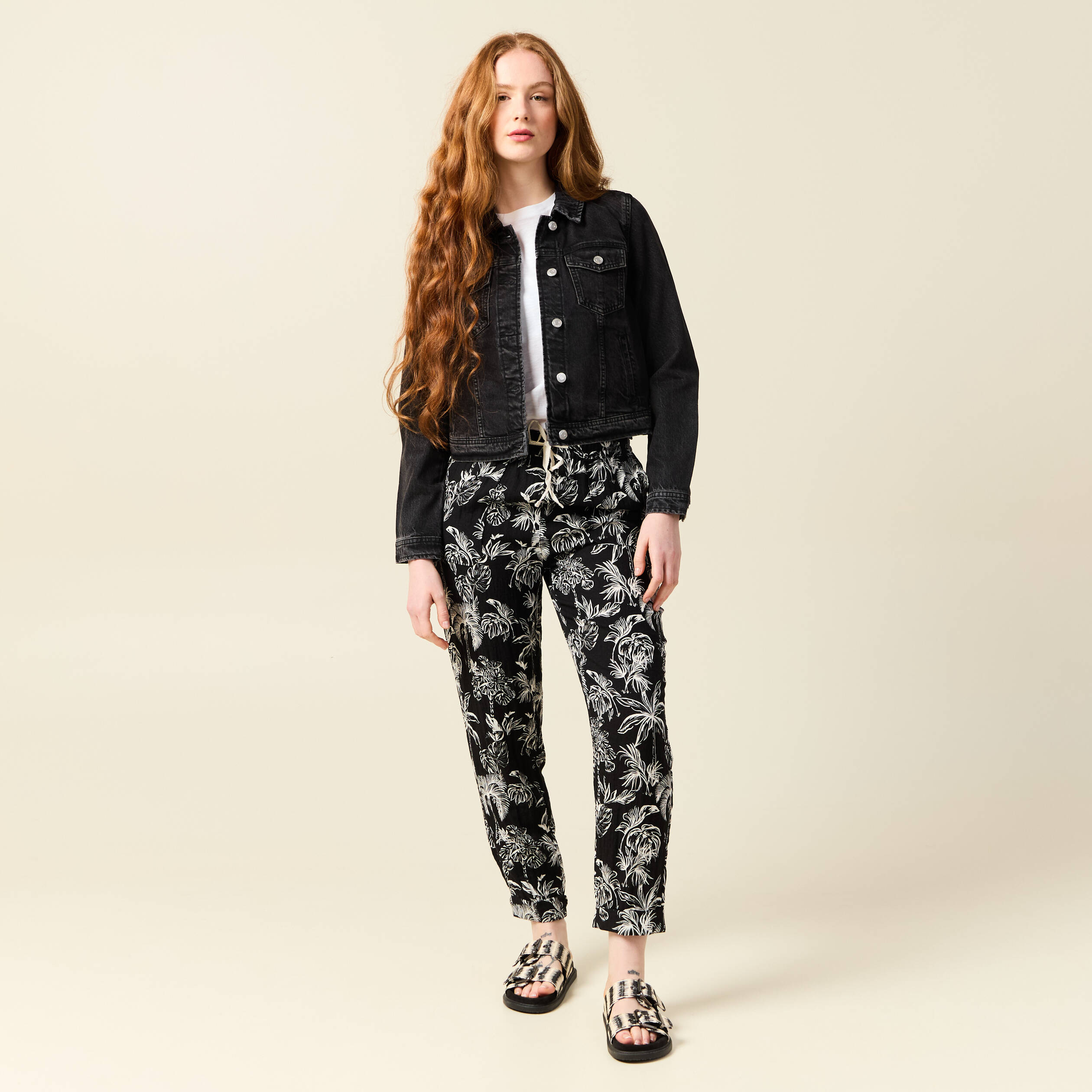 pantalon carotte fluide noir femme Pantalon carotte fluide noir femme