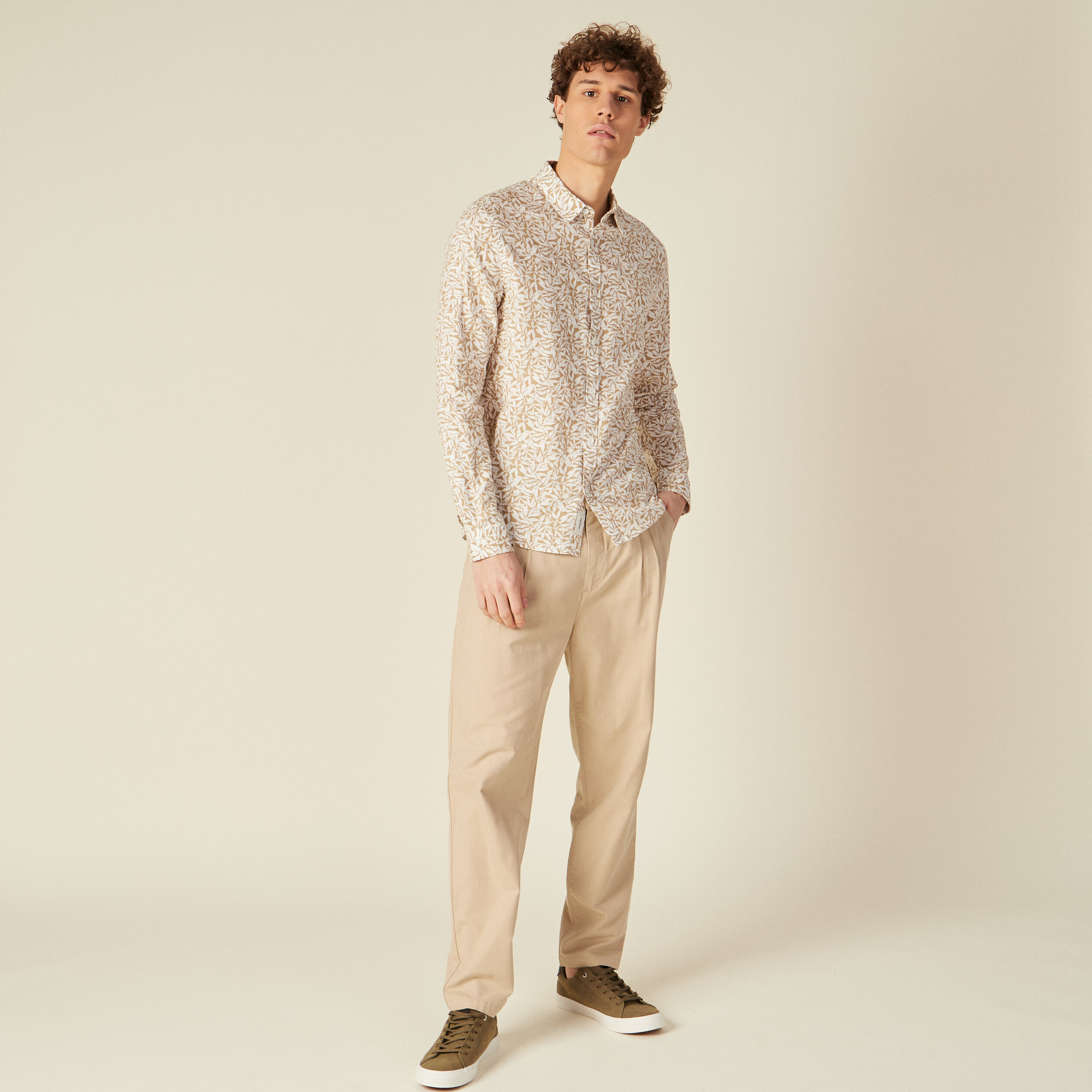 Chemise manches longues multicolore homme