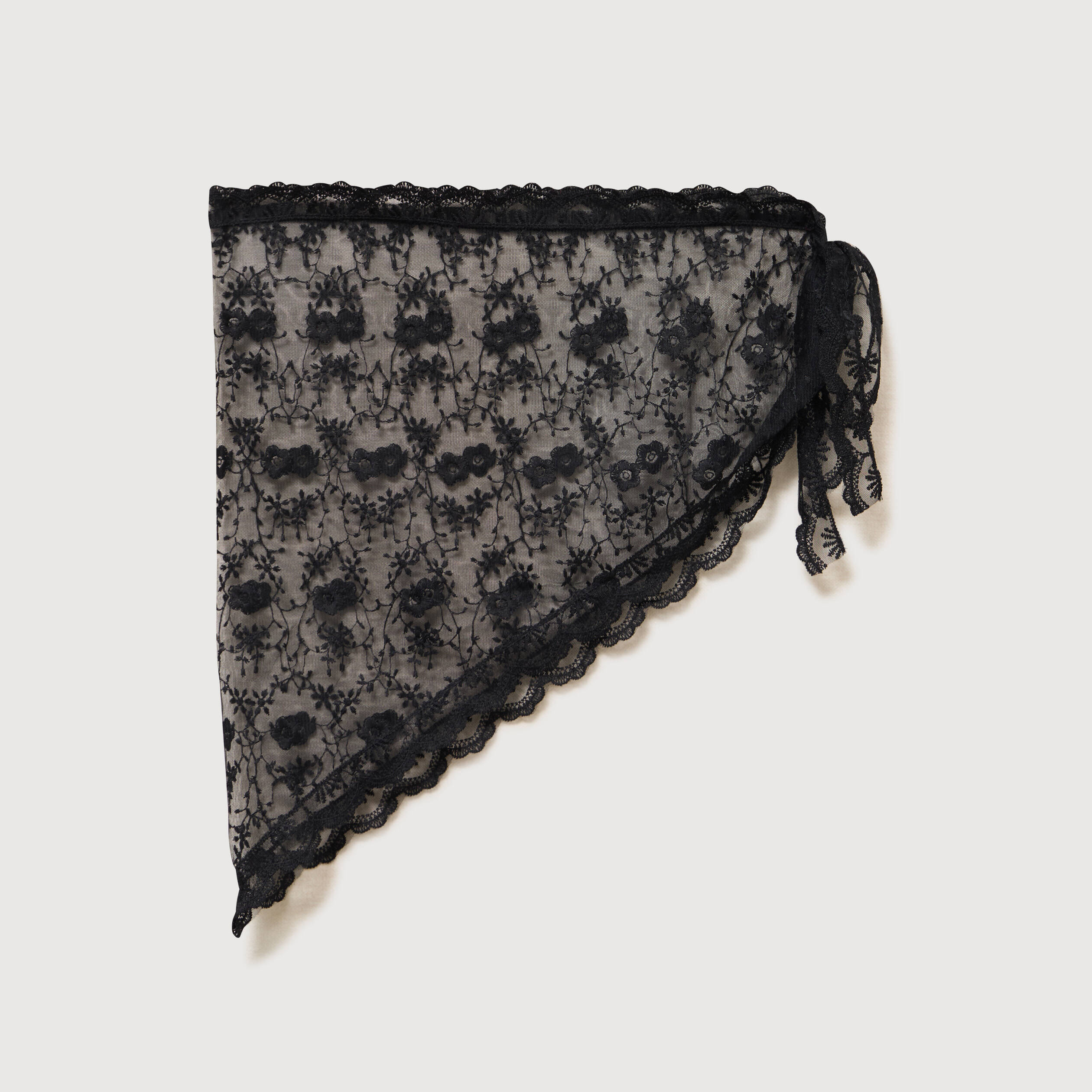Foulard en dentelle noir femme