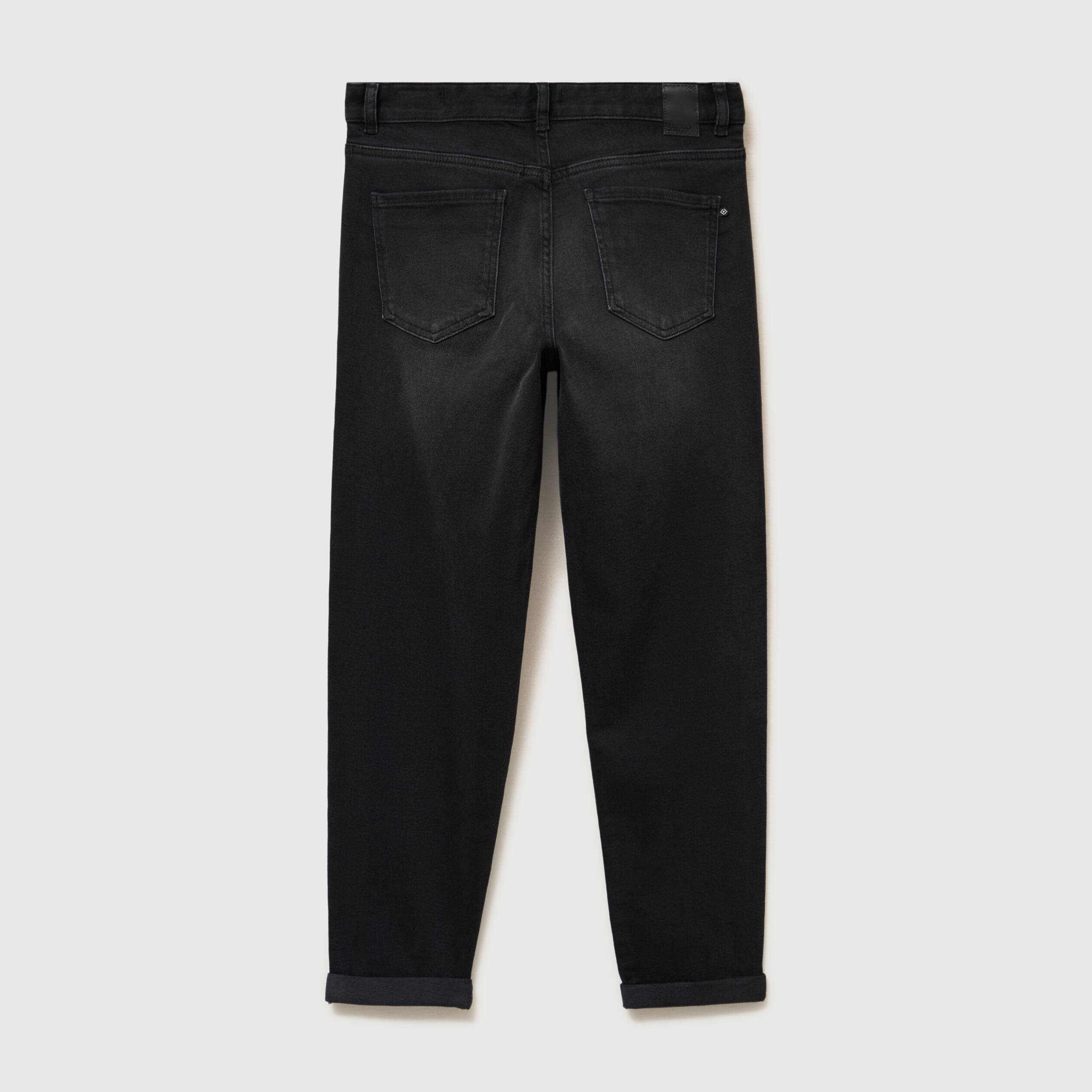 Jeans droit 7/8&egrave;me taille standard denim noir femme