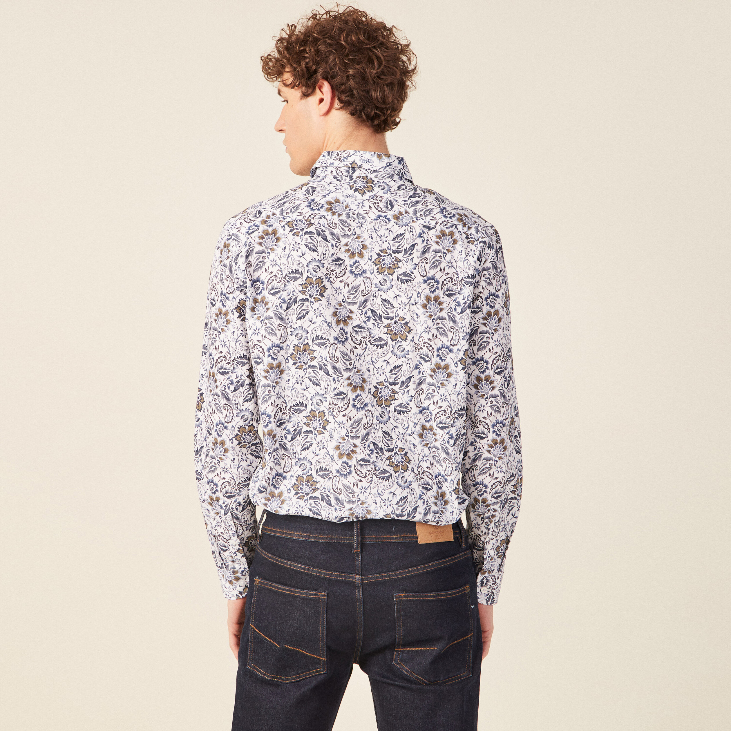 Chemise à manches longues blanc homme