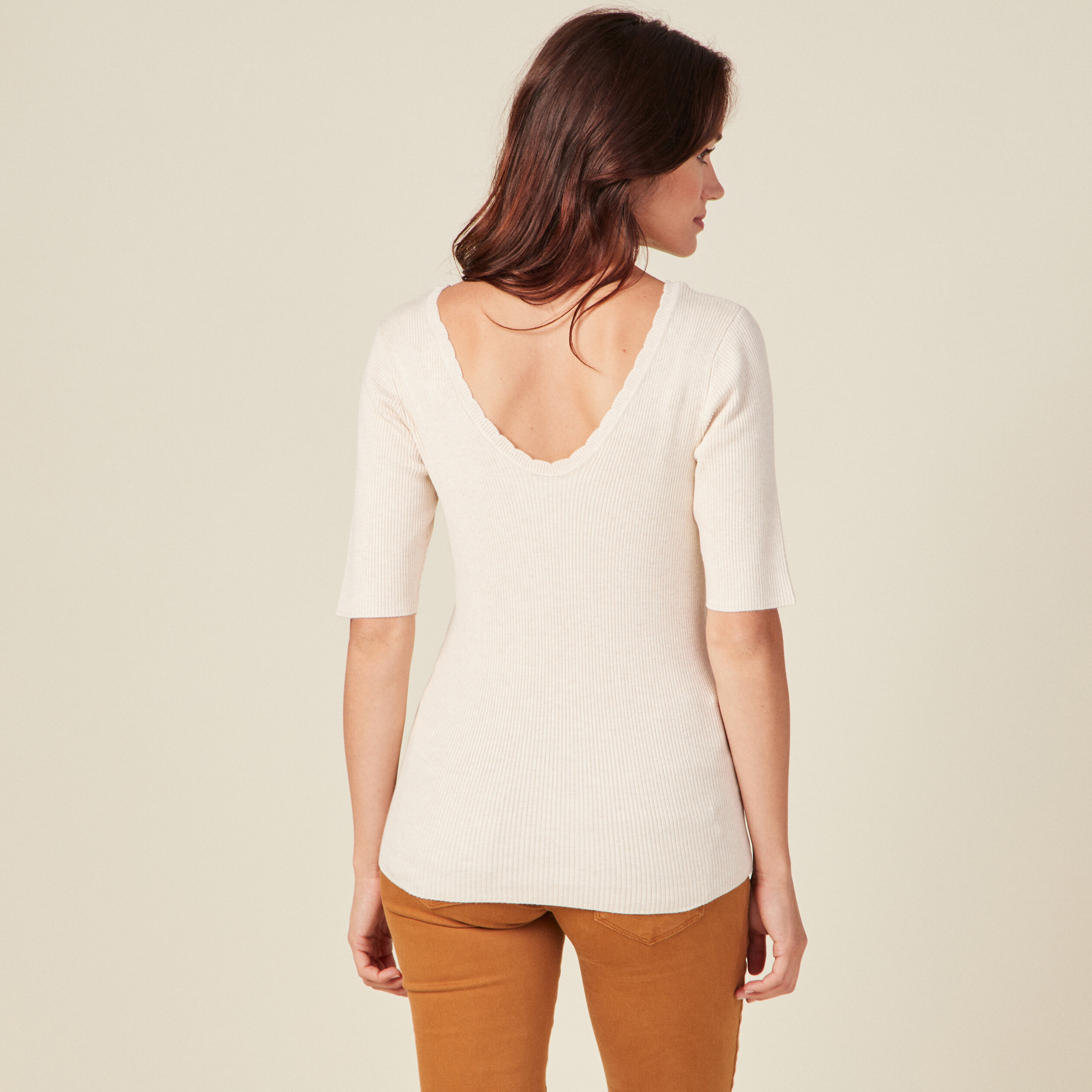 pull manches courtes creme femme Pull manches courtes creme femme