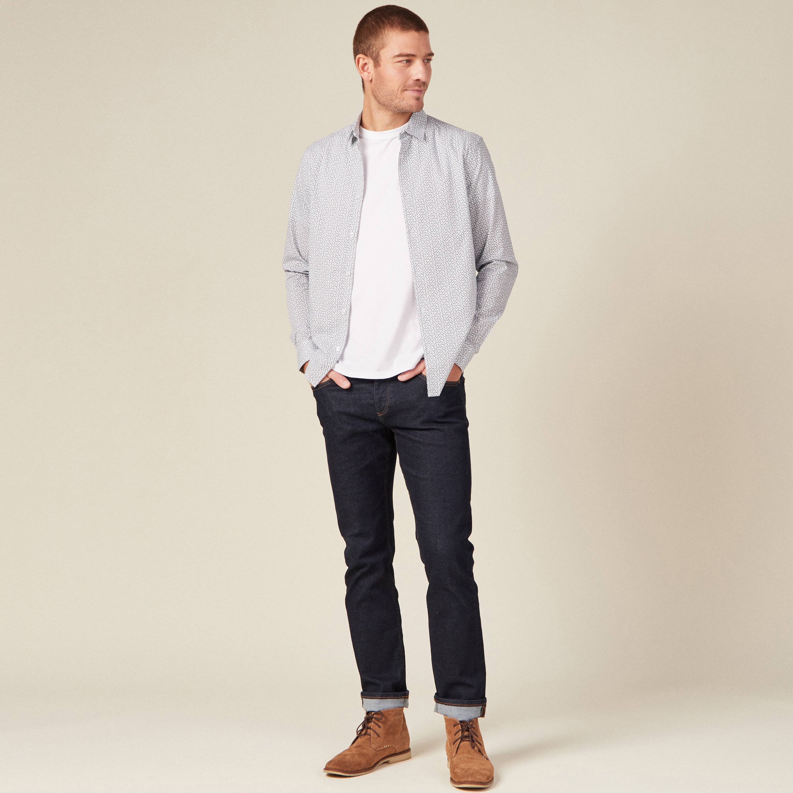 Chemise éco-responsable blanc homme