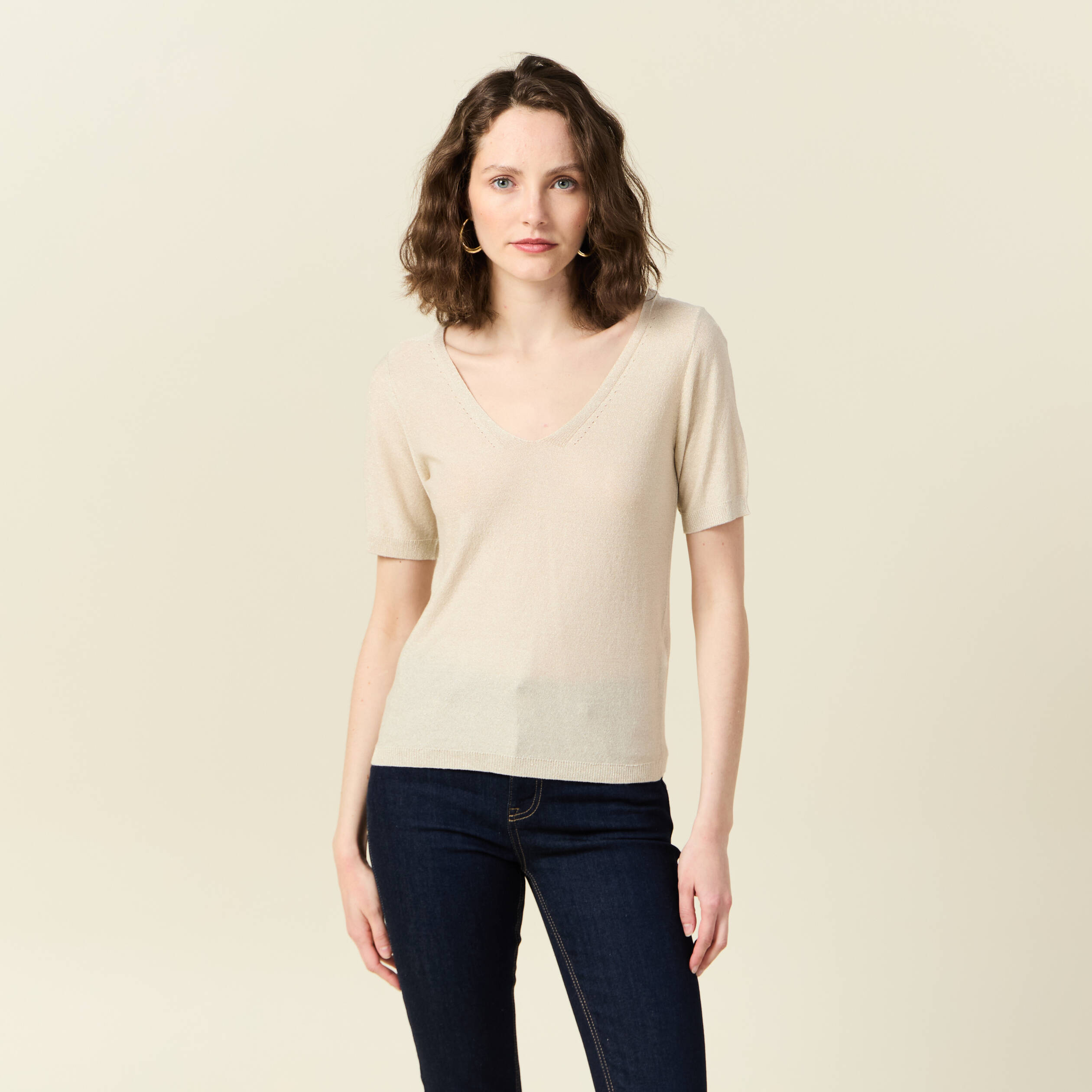 pull manches courtes ecru femme Pull manches courtes ecru femme