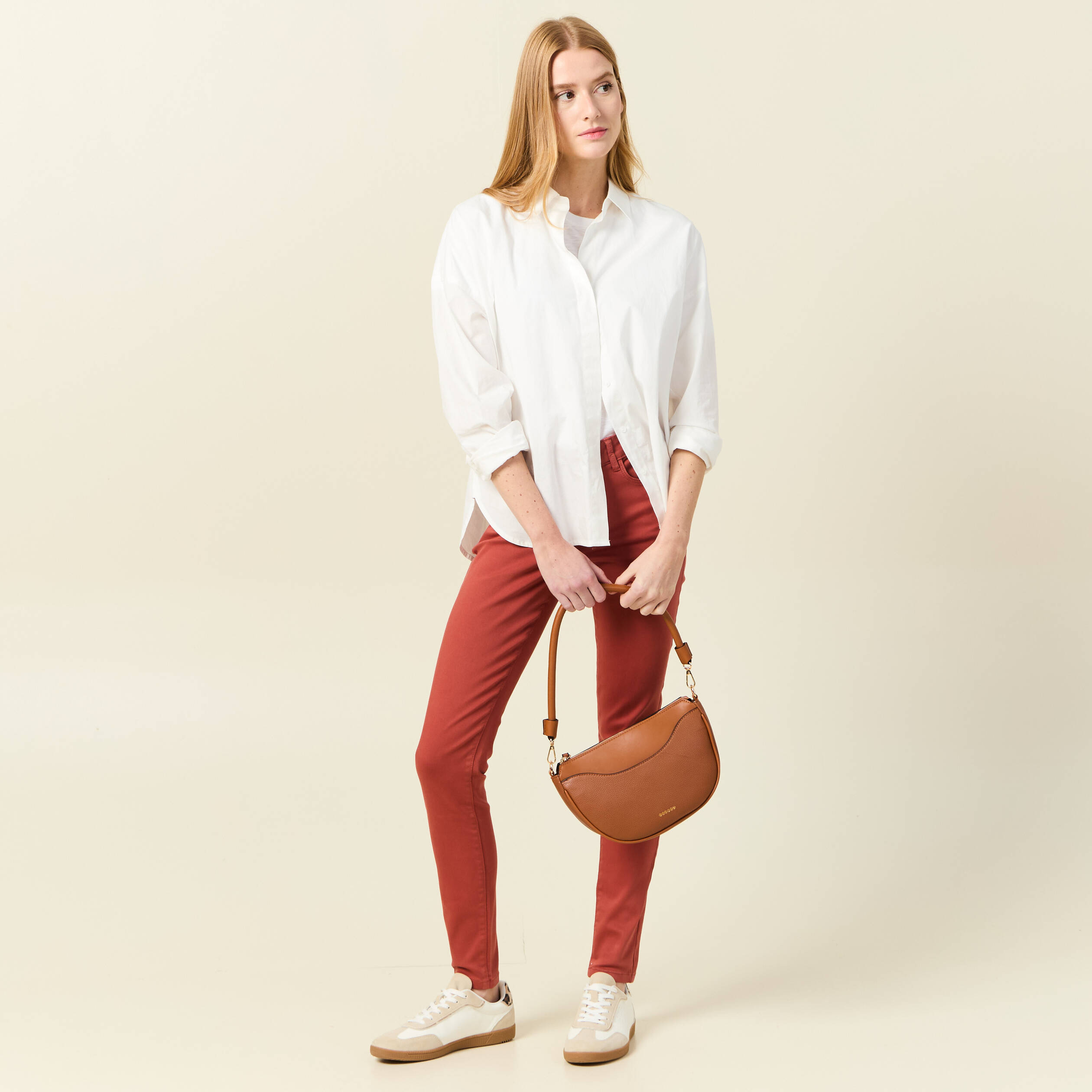 pantalon audrey skinny push up orange fonce femme Pantalon Audrey - skinny push up orange foncé femme