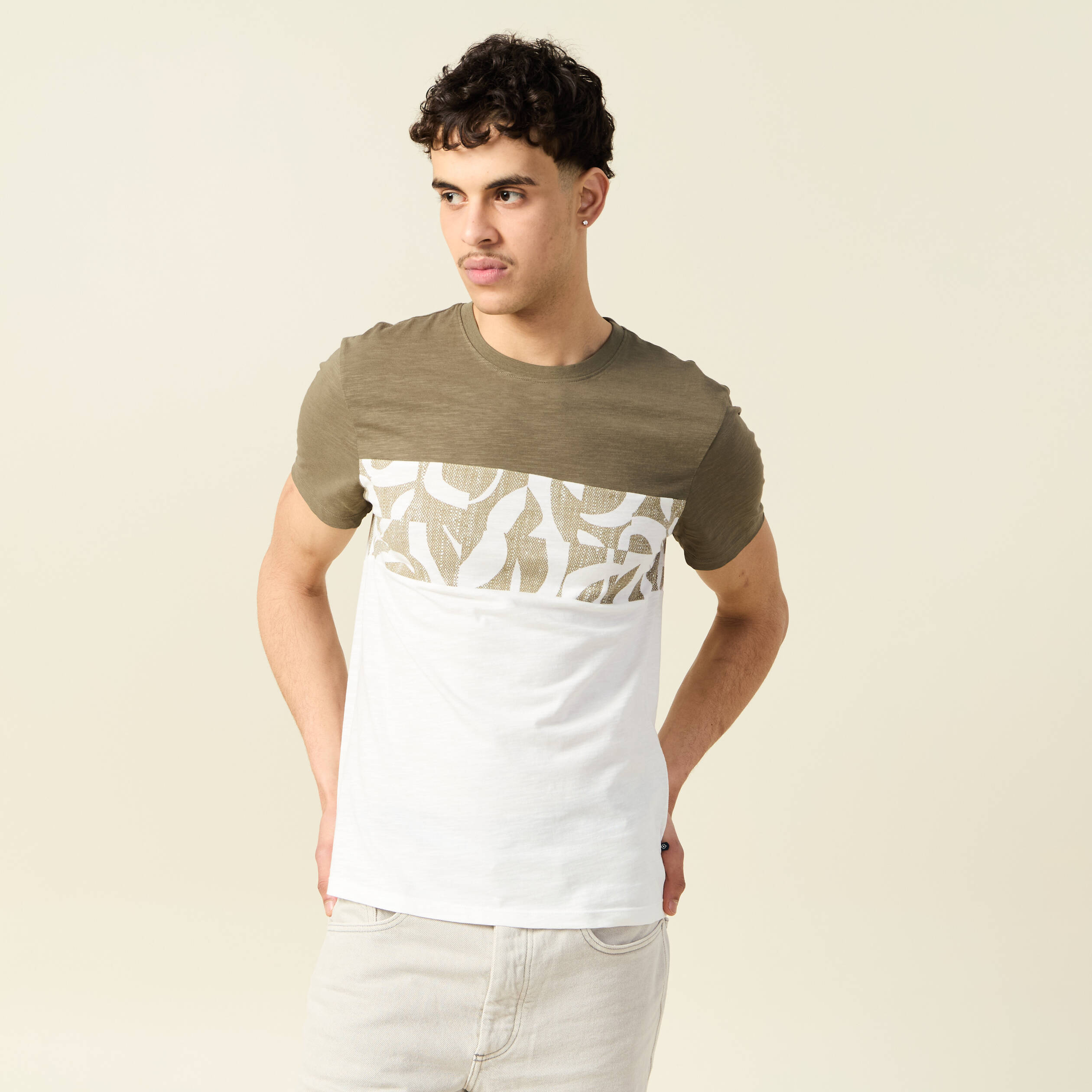 t shirt manches courtes vert kaki homme T-shirt manches courtes vert kaki homme