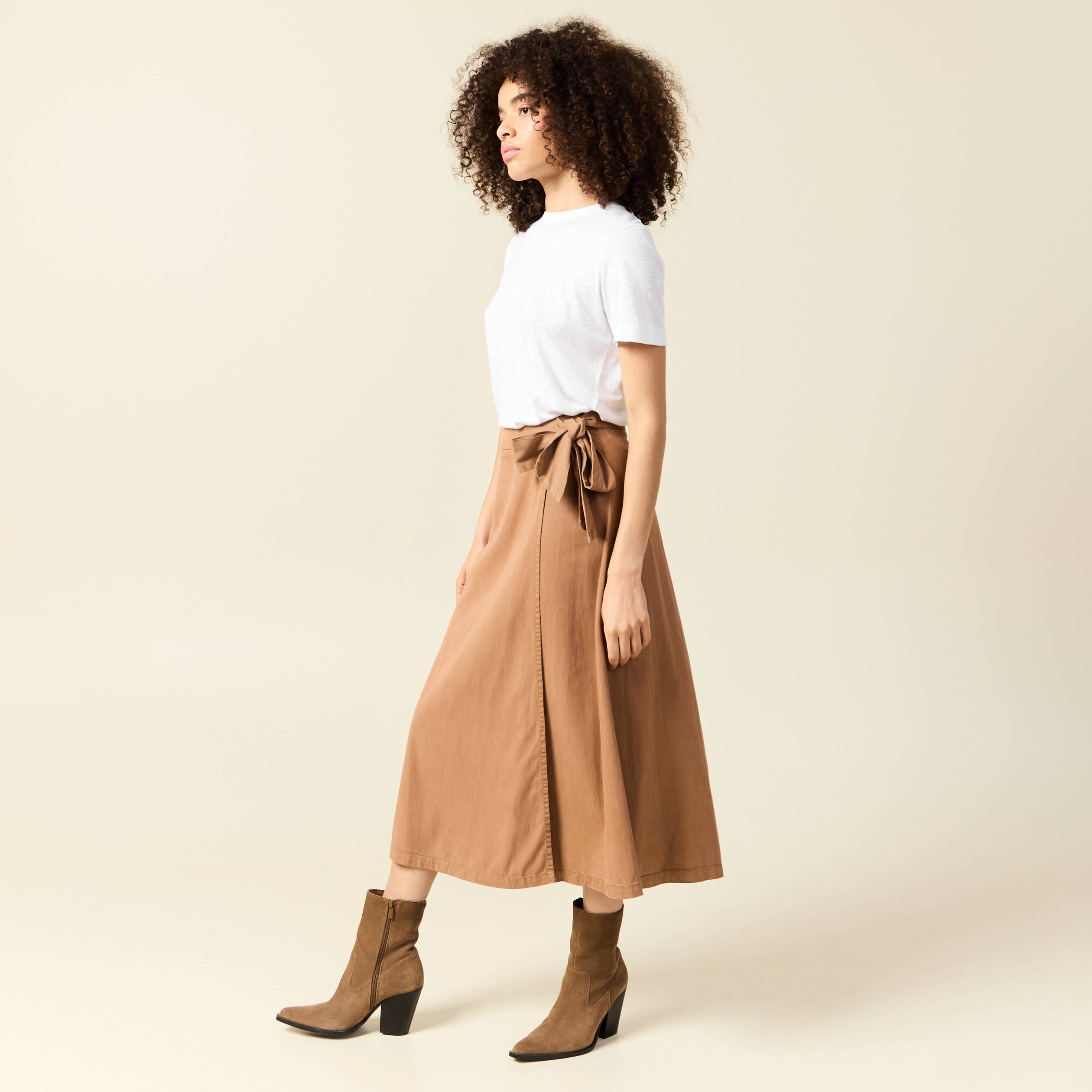 Jupe marron clair femme