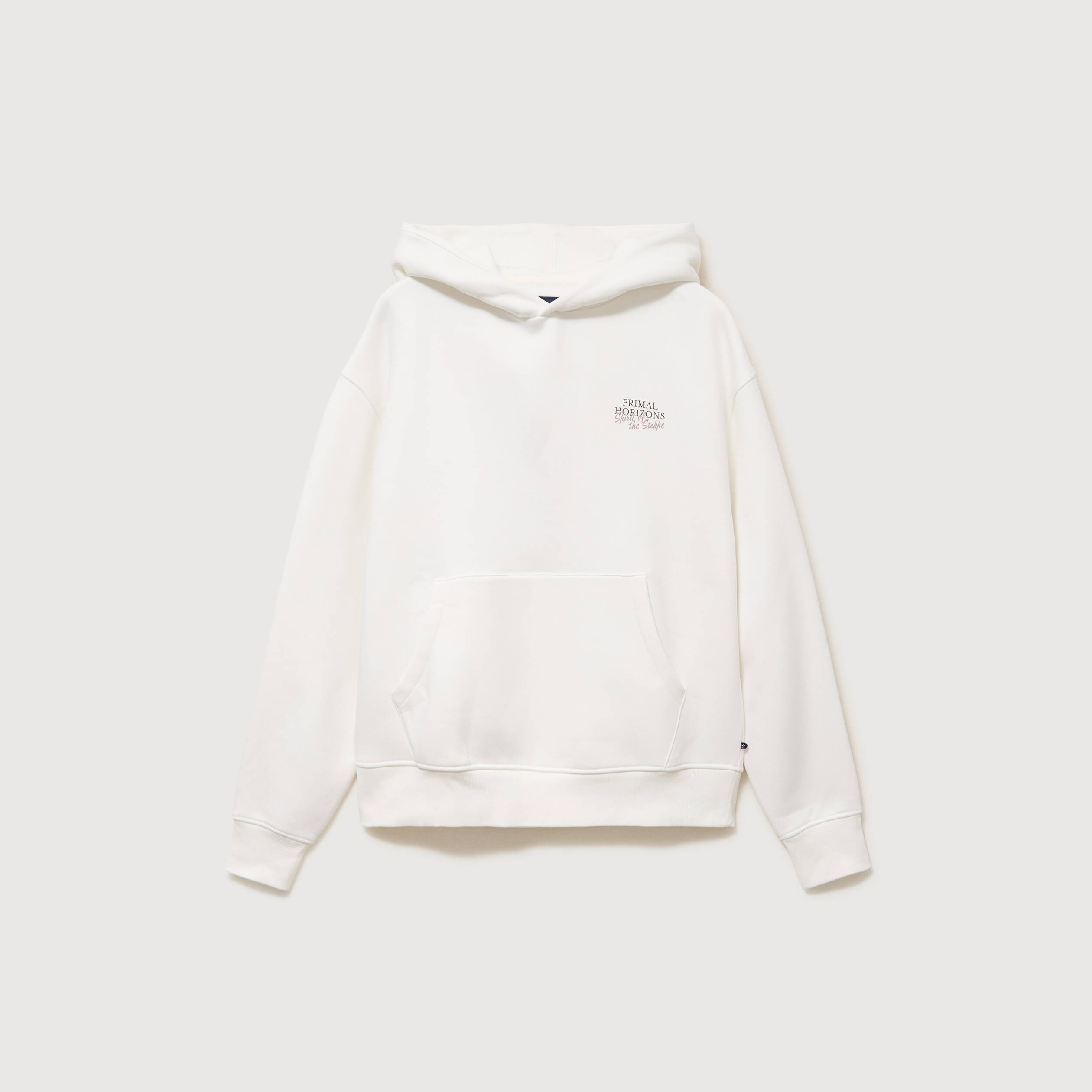 Sweat ample &agrave; capuche manches longues ecru homme