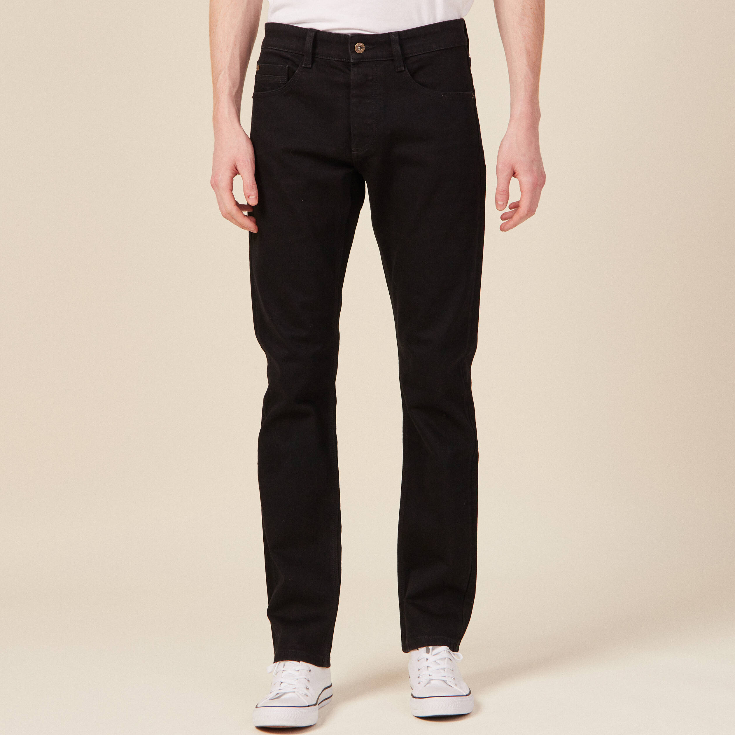 Jeans straight 5 poches denim noir homme