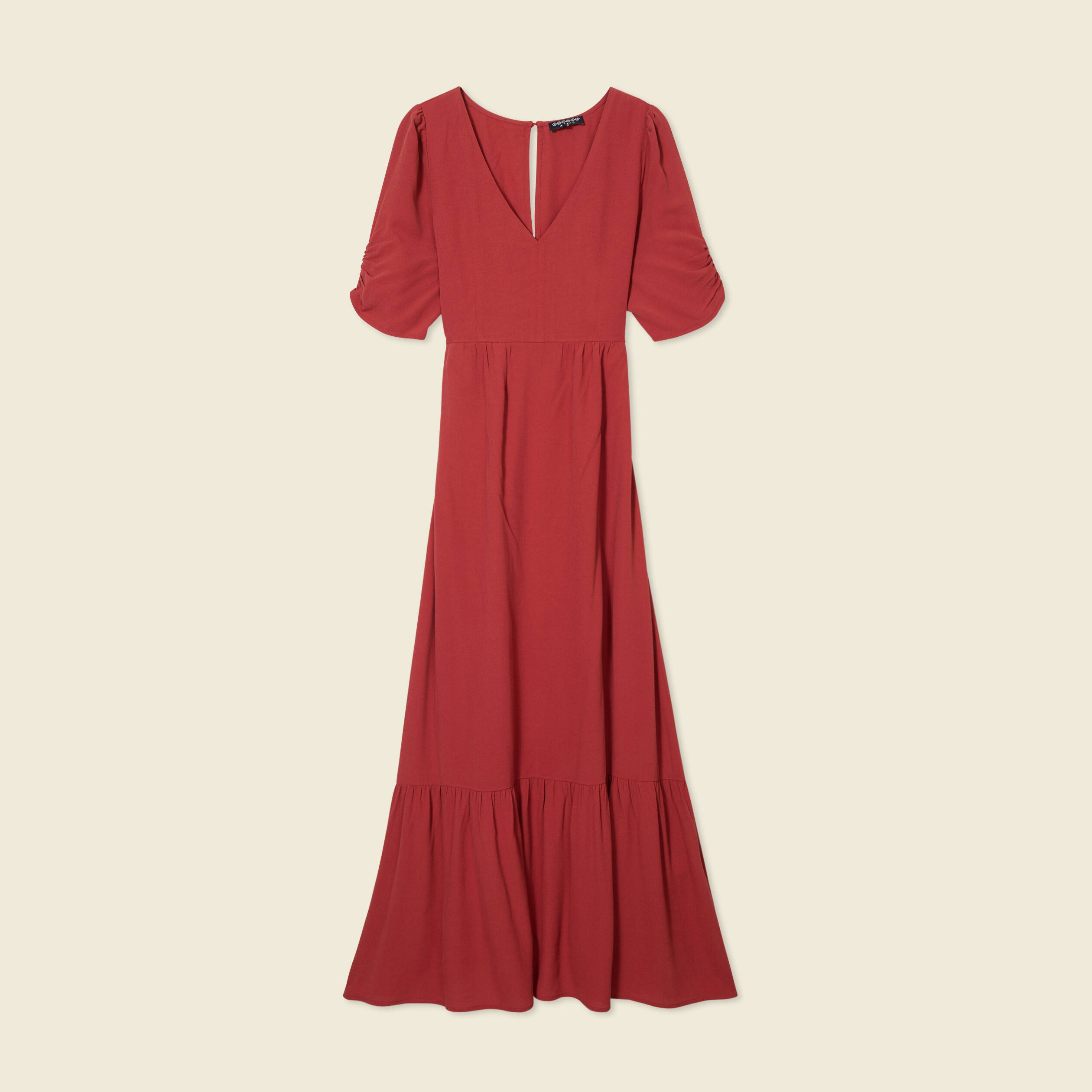 robe longue trapeze orange fonce femme Robe longue trapèze orange foncé femme