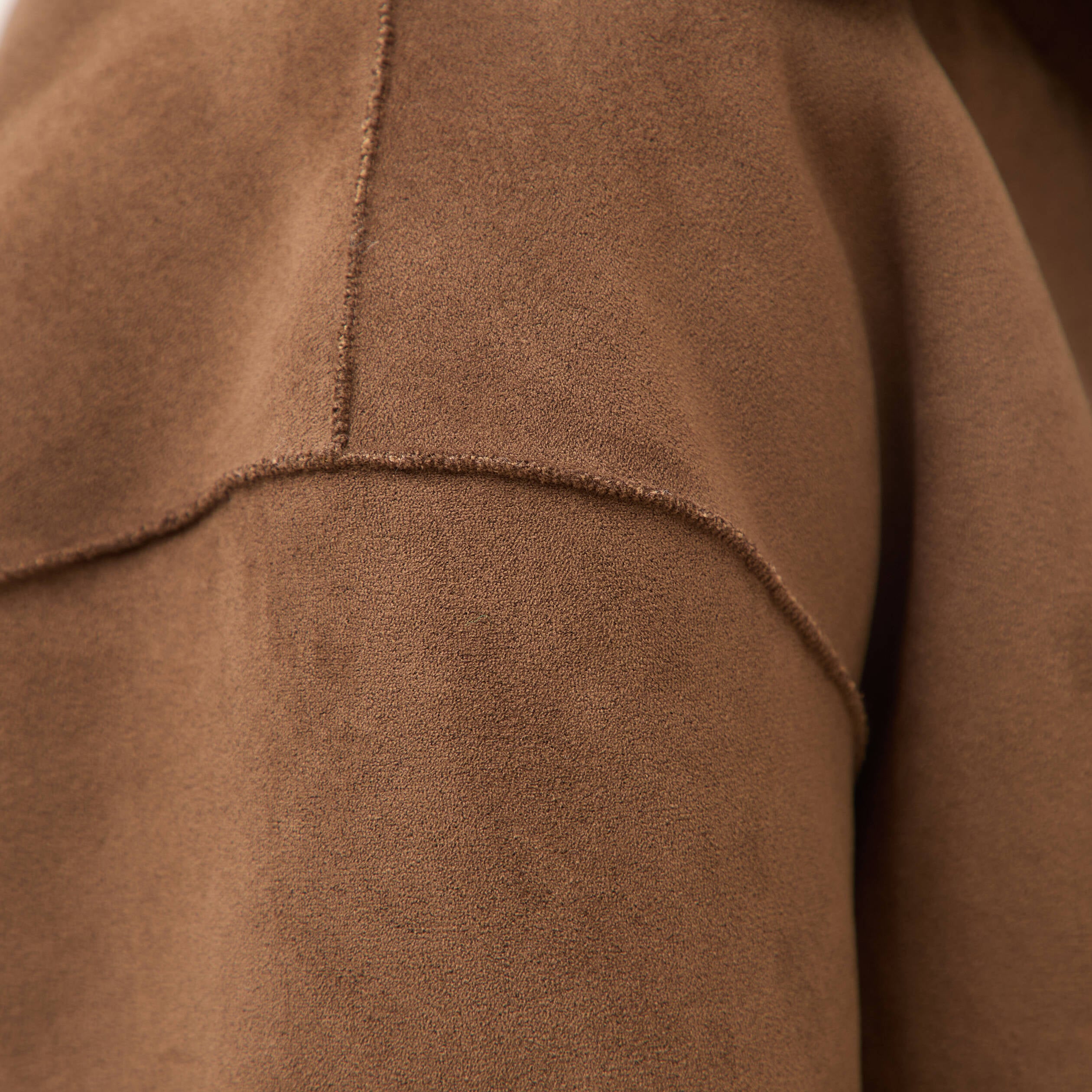 Manteau r&eacute;versible oversize court marron femme