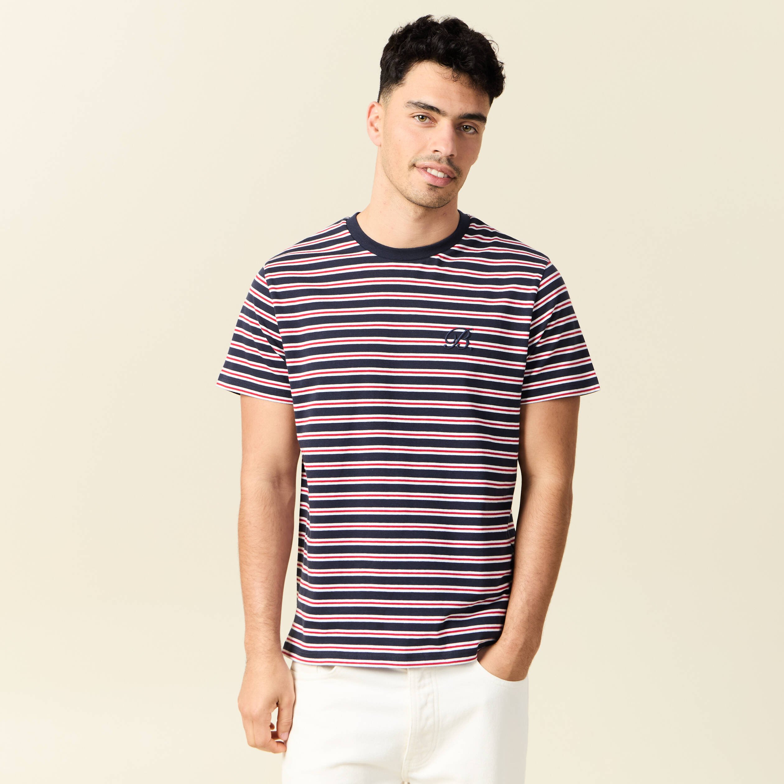 t shirt manches courtes bleu marine homme T-shirt manches courtes bleu marine homme