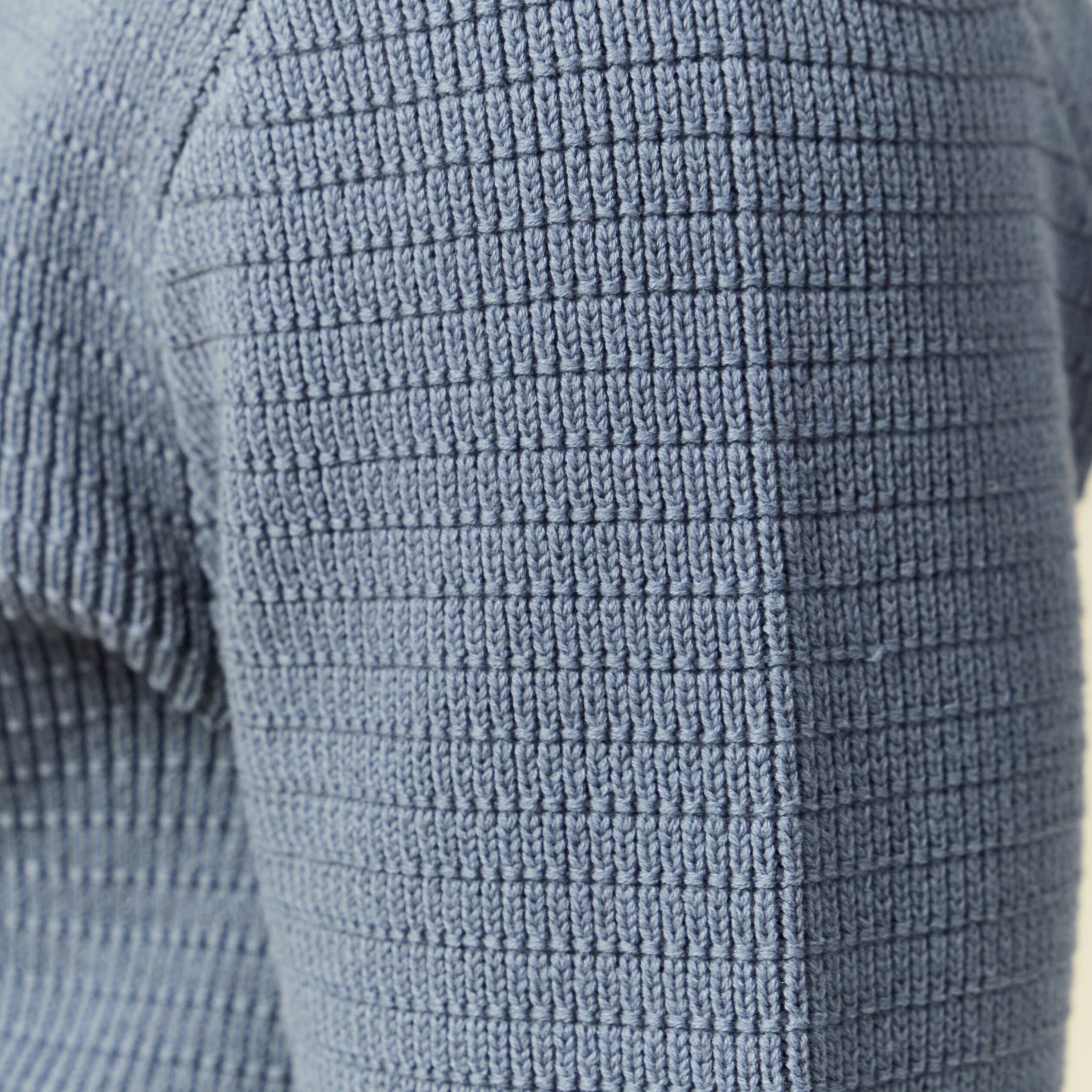 Pull col rond manches longues bleu gris homme