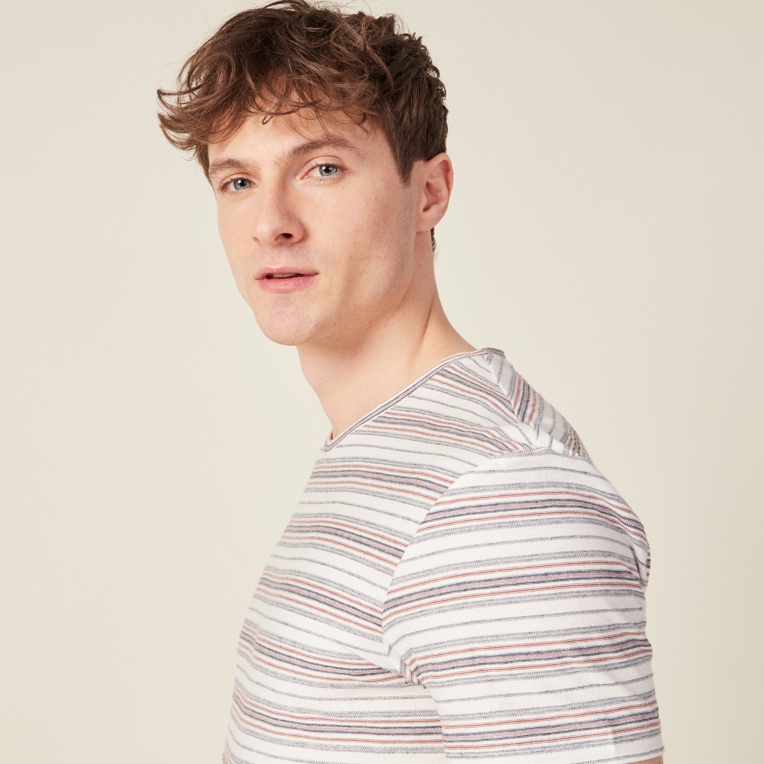 t shirt manches courtes marron cognac homme T-shirt manches courtes marron cognac homme