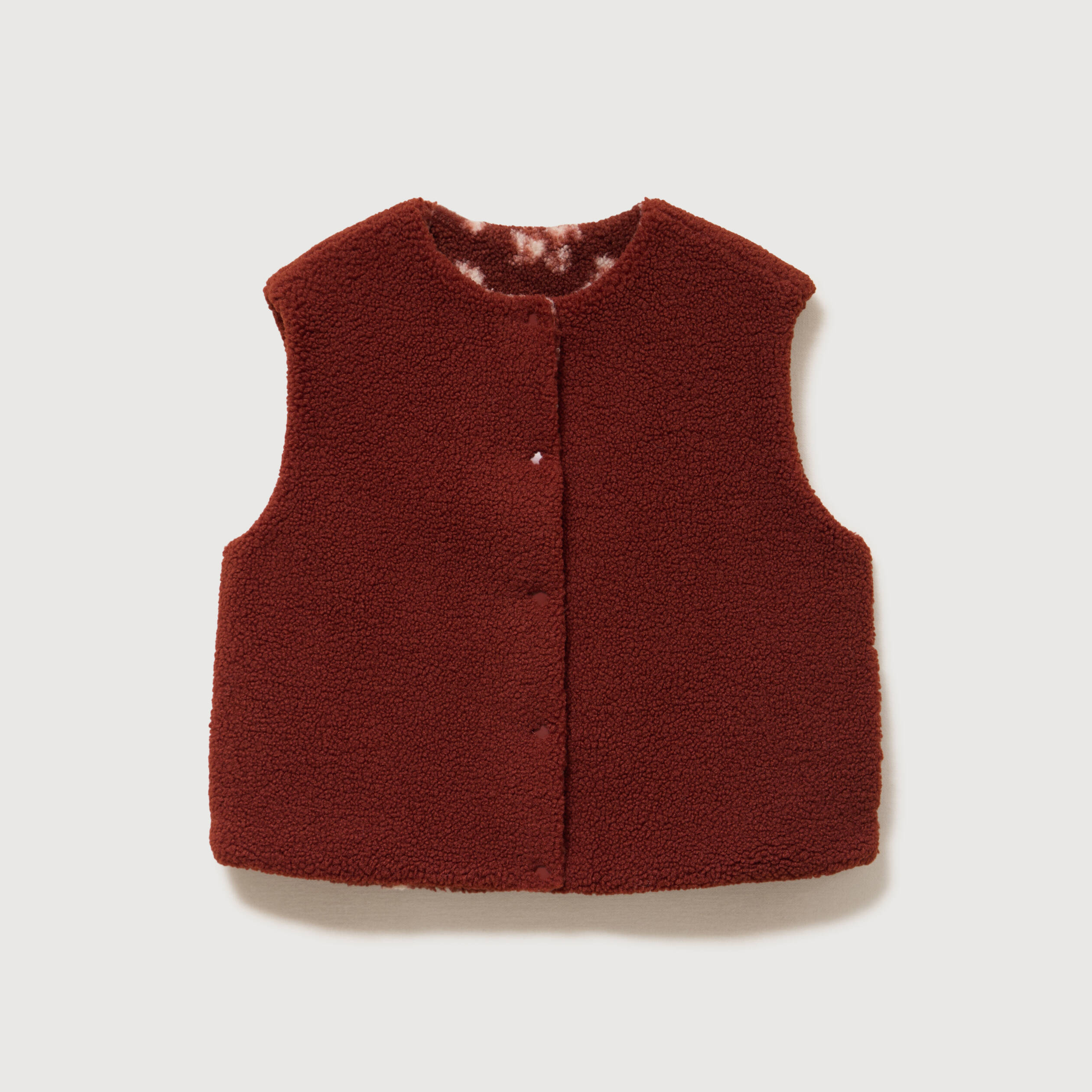 Gilet sans manches r&eacute;versible rouge fonc&eacute; femme