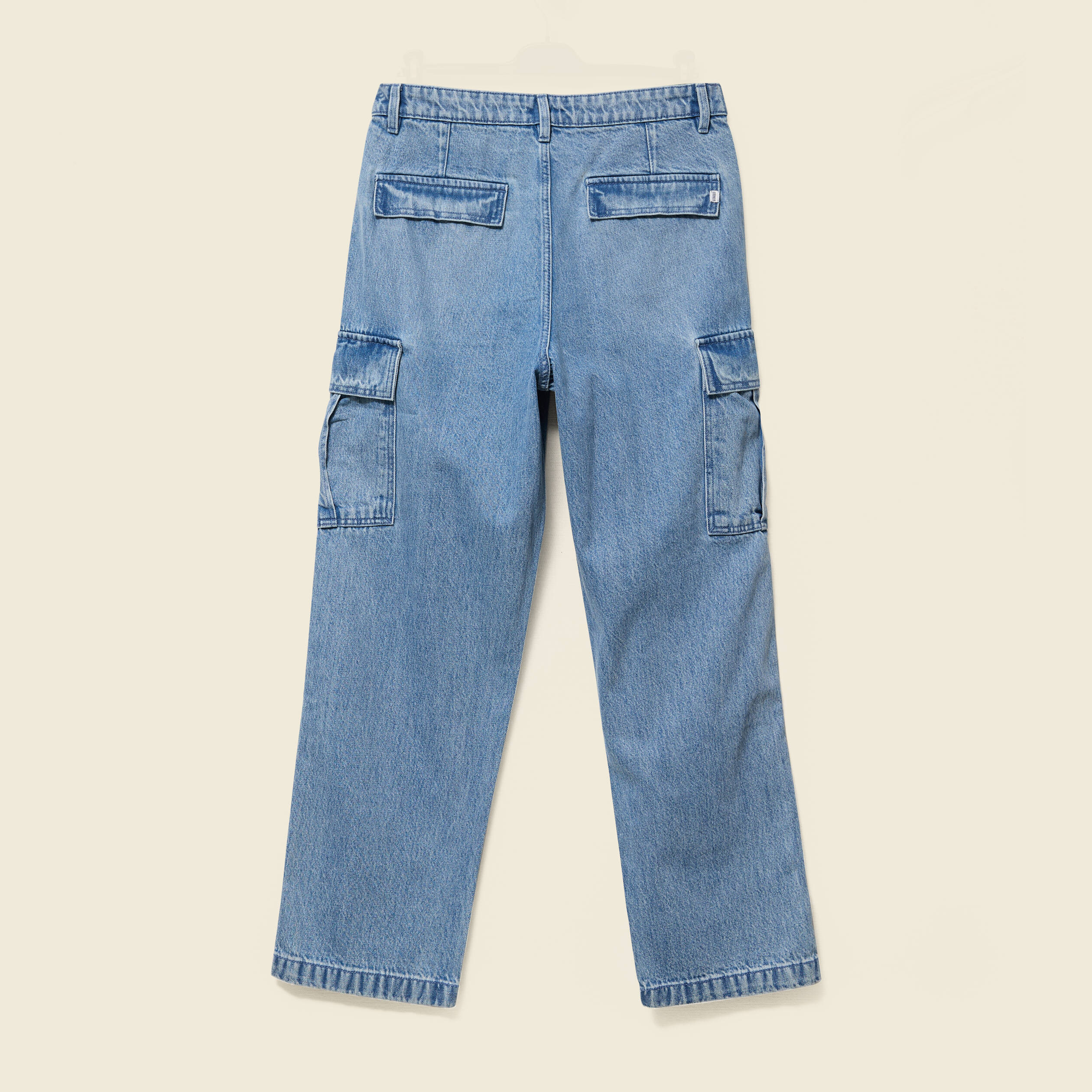pantalon cargo en coton denim bleach homme Pantalon cargo en coton denim bleach homme