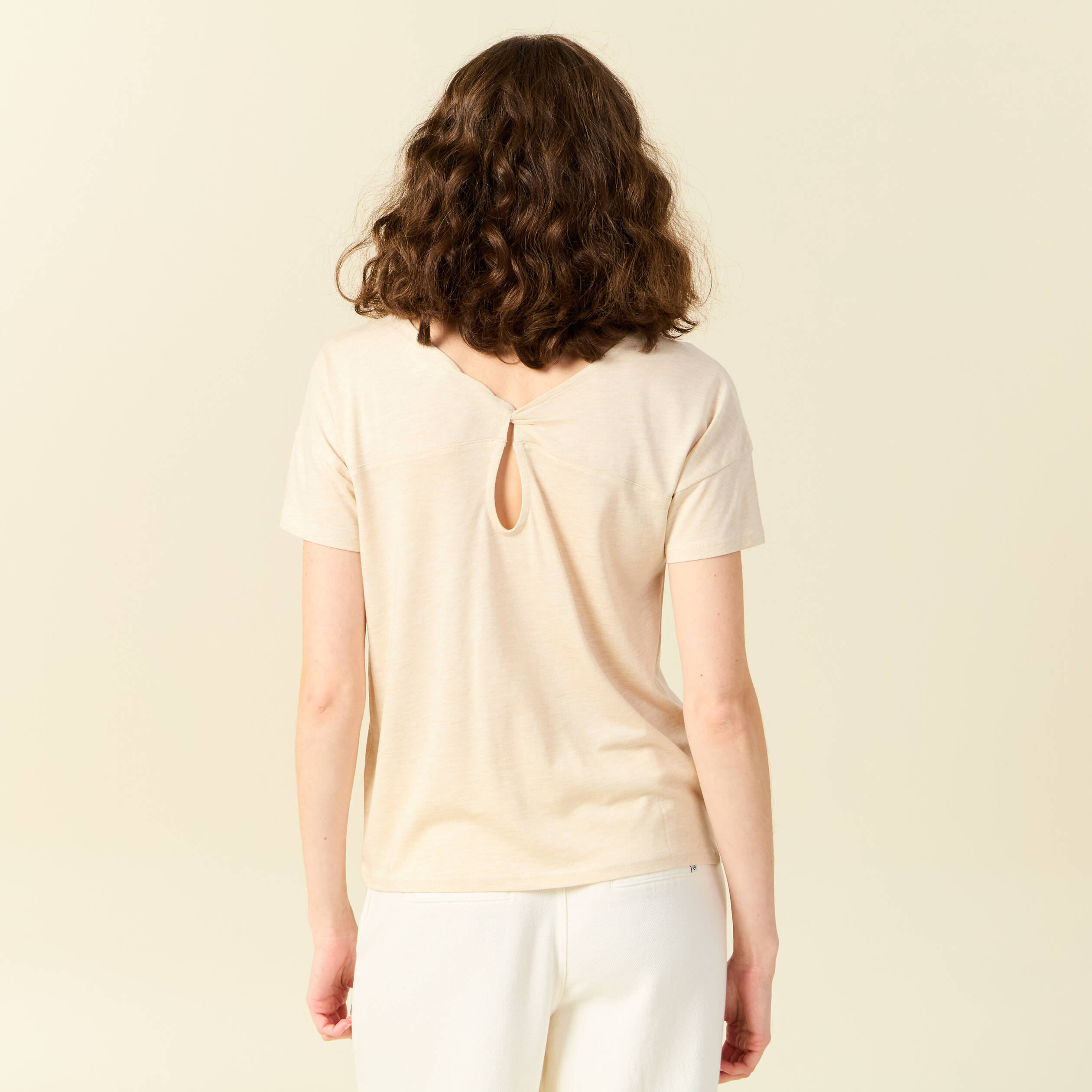t shirt manches courtes creme femme T-shirt manches courtes creme femme