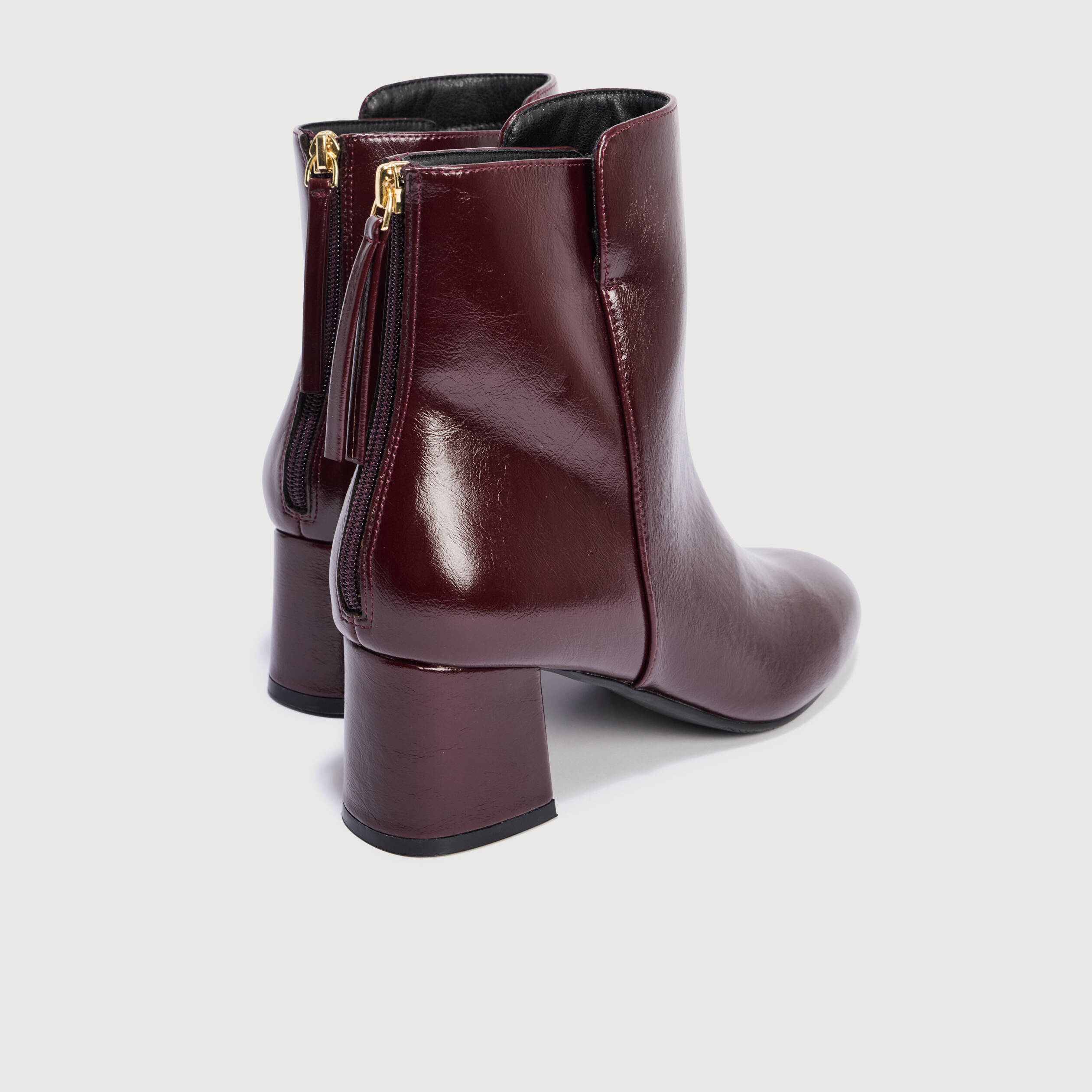 Bottines &agrave; talon prune femme