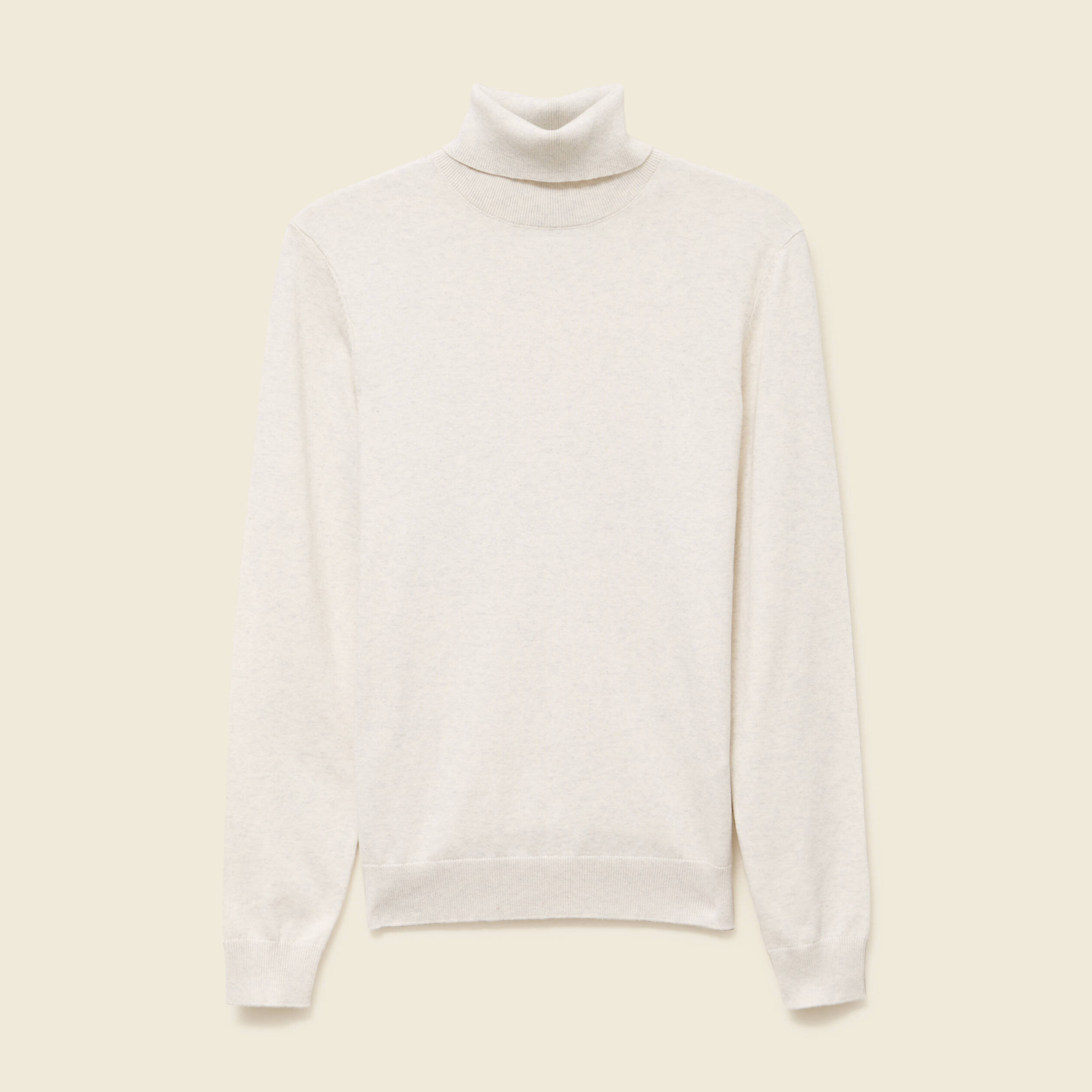 Pull droit court manches longues ecru homme