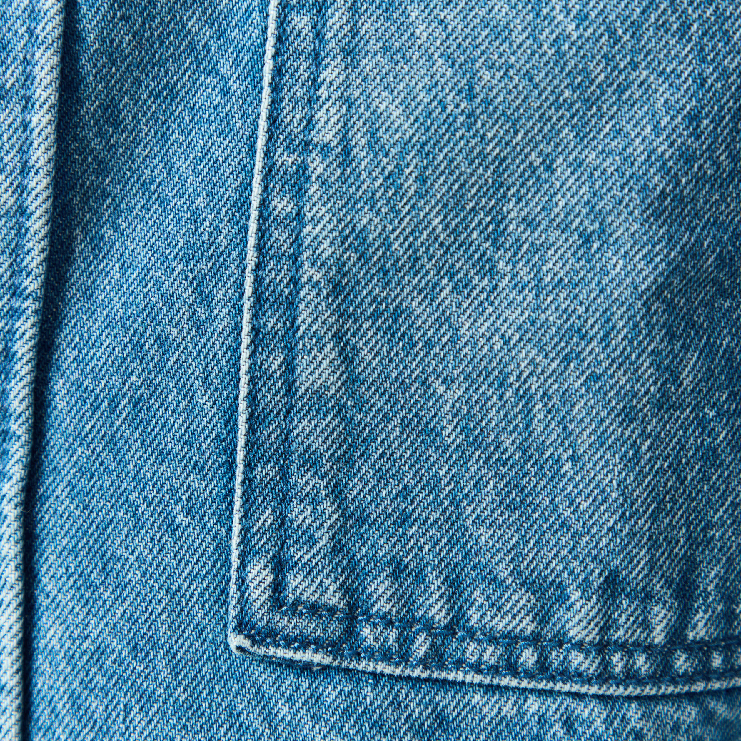 Surchemise en jeans coton coupe droite denim double stone homme
