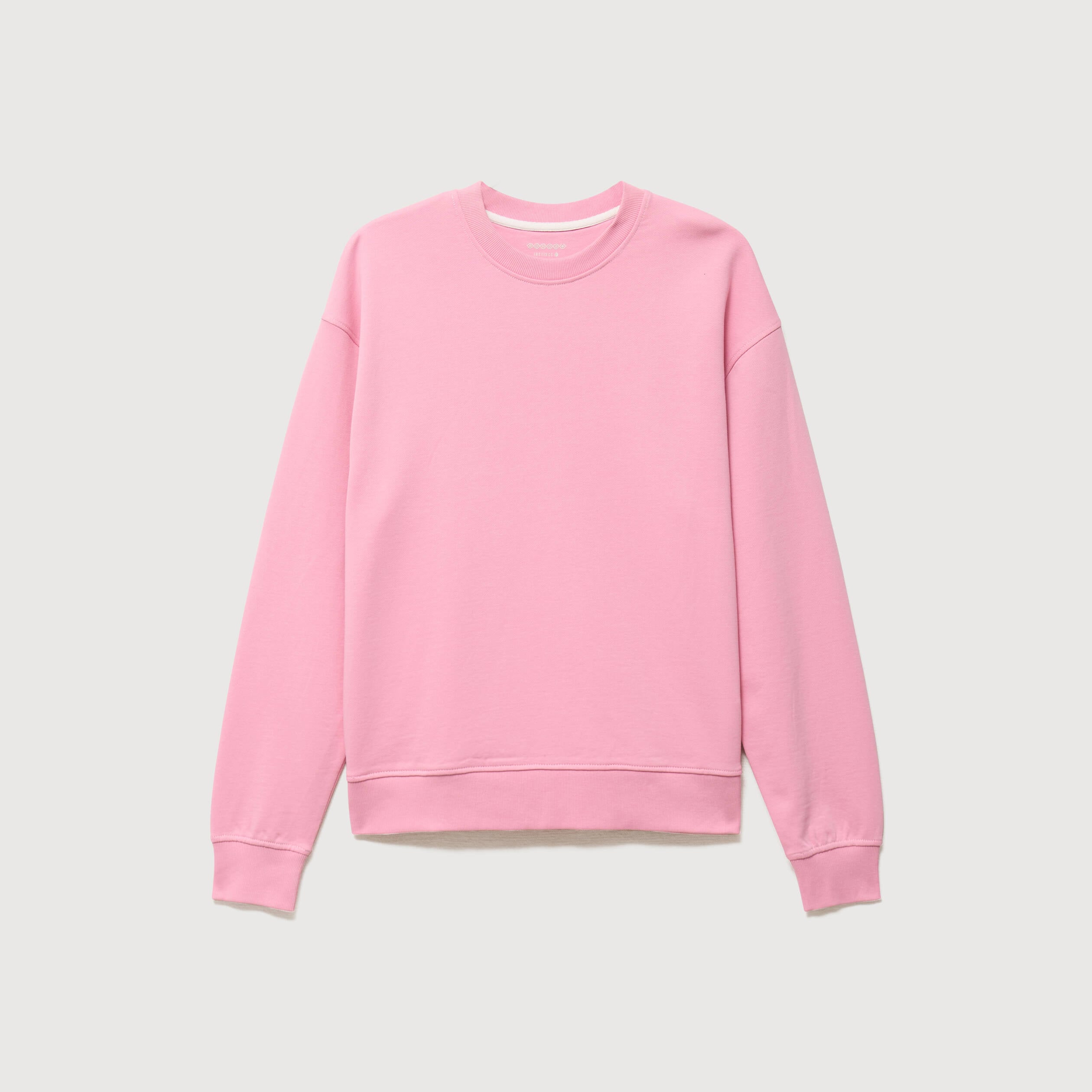 Sweat col rond manches longues en coton rose homme