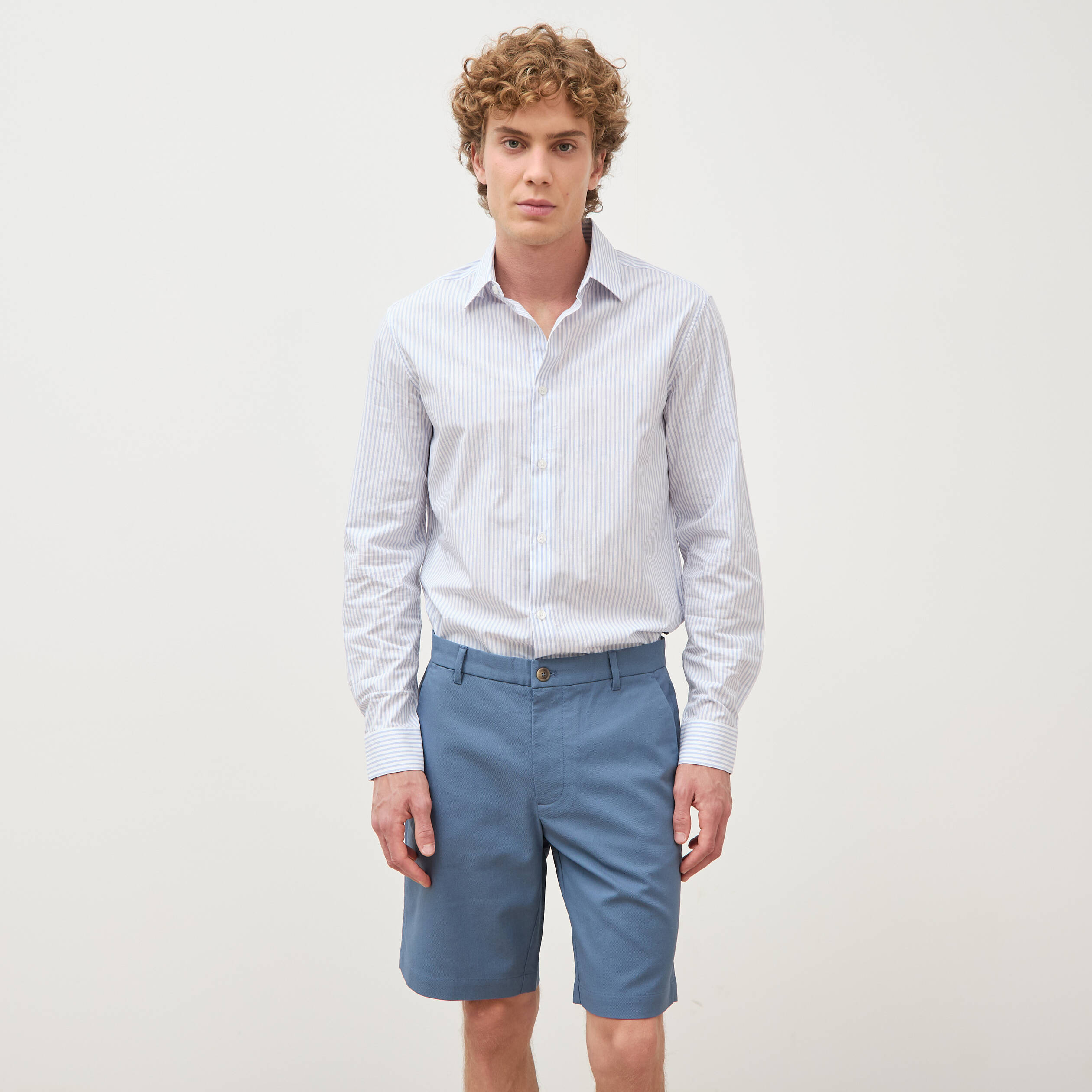 Bermuda bleu gris homme