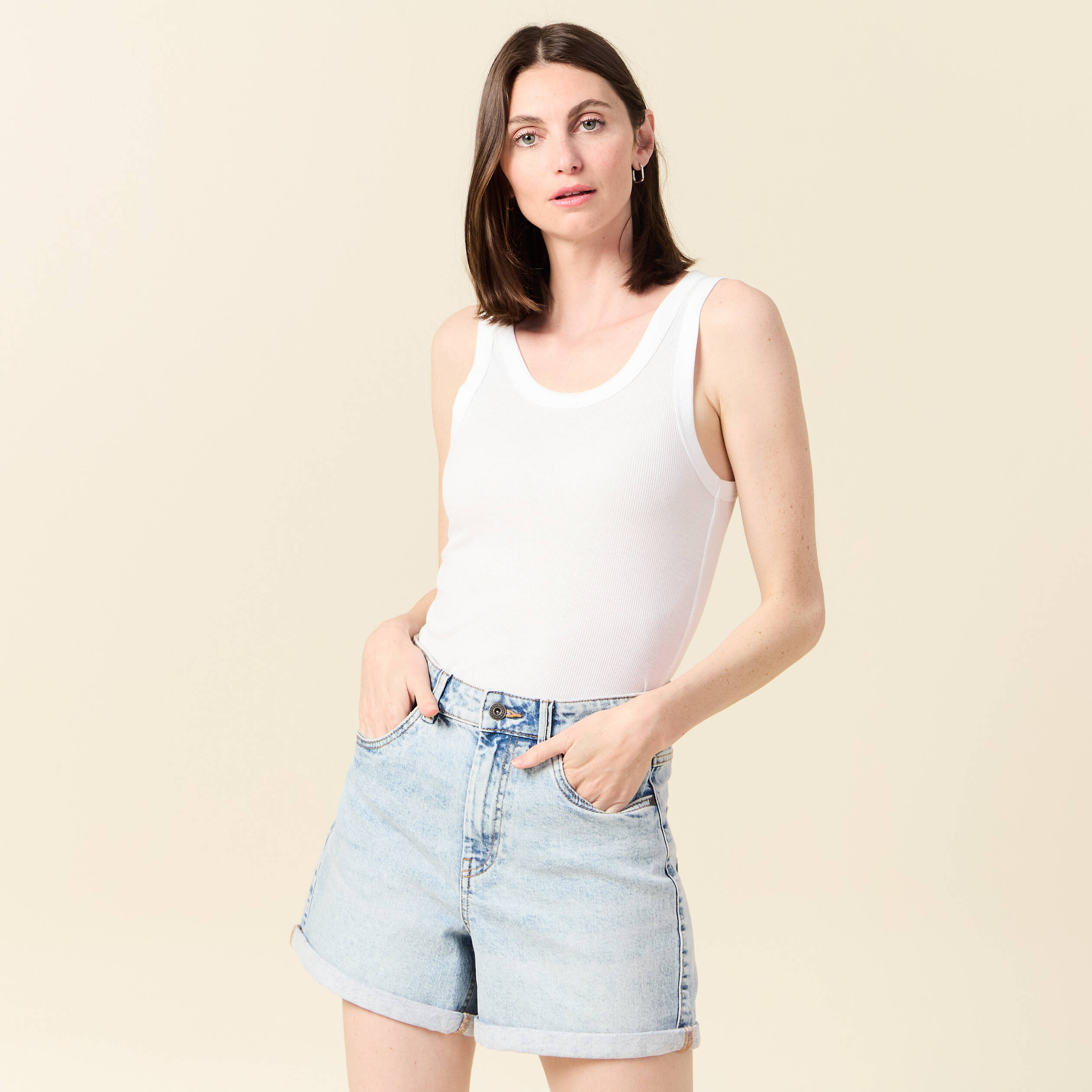 debardeur eco responsable blanc femme Débardeur éco-responsable blanc femme