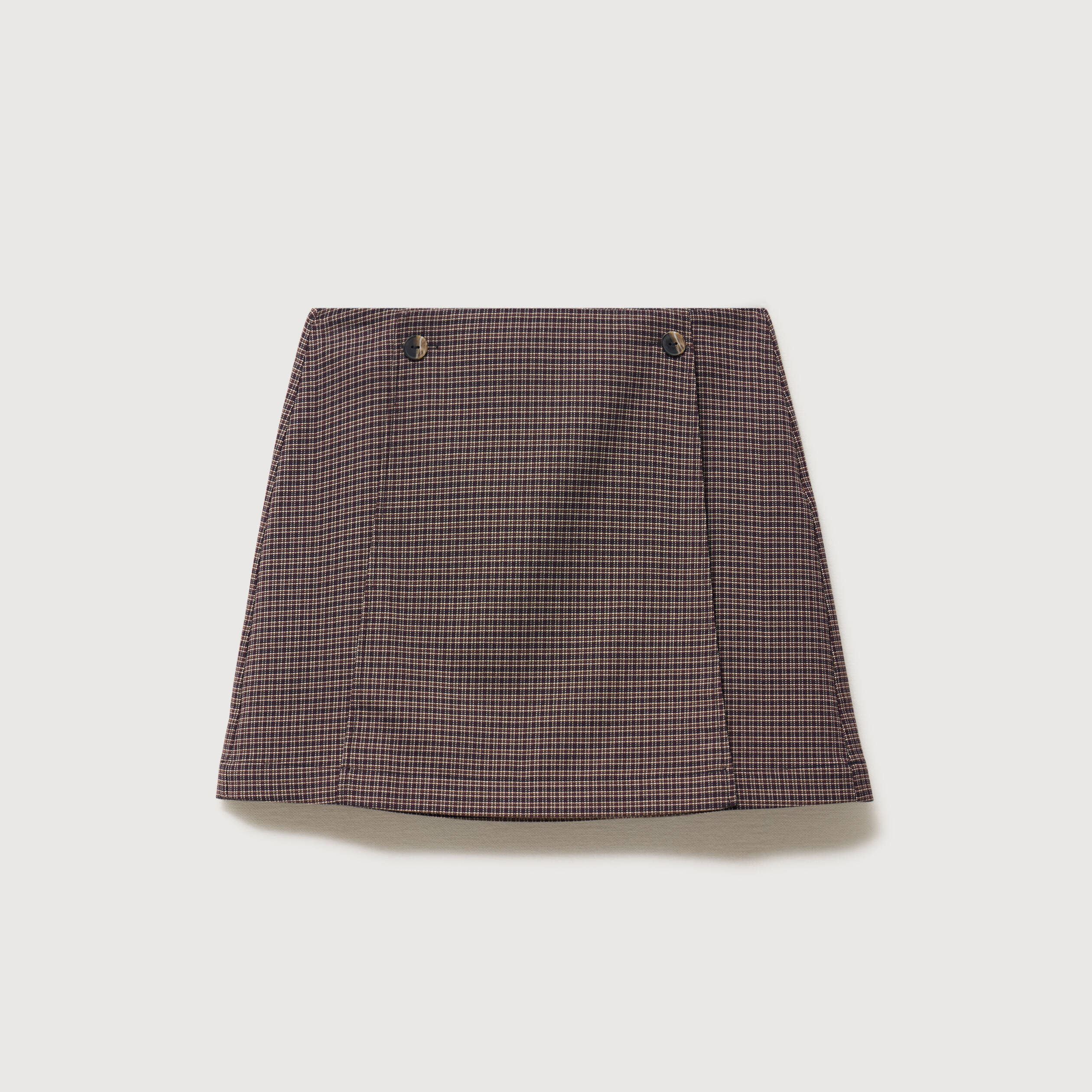 Mini-jupe droite courte marron femme