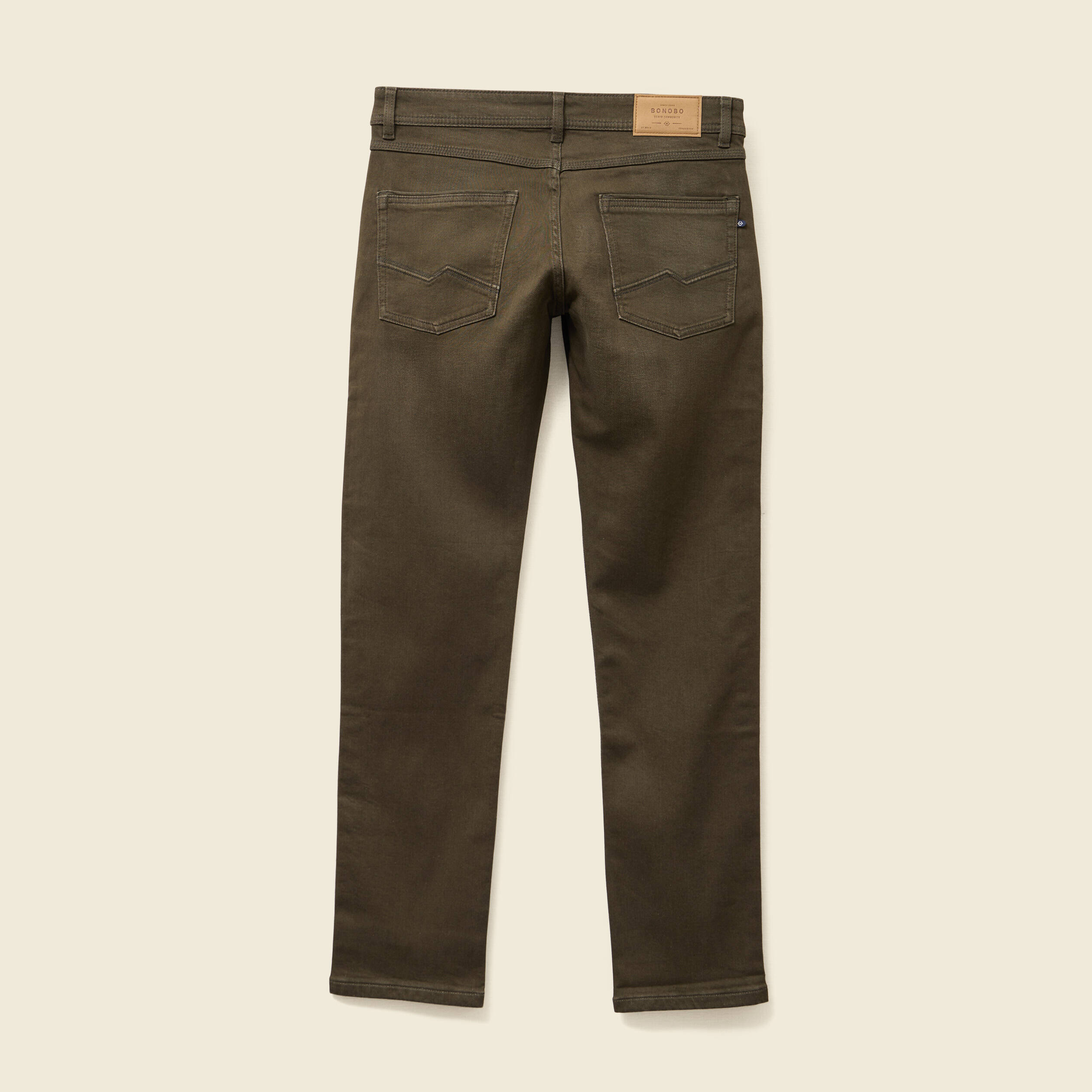 Jeans straight longueur 32 denim taupe homme