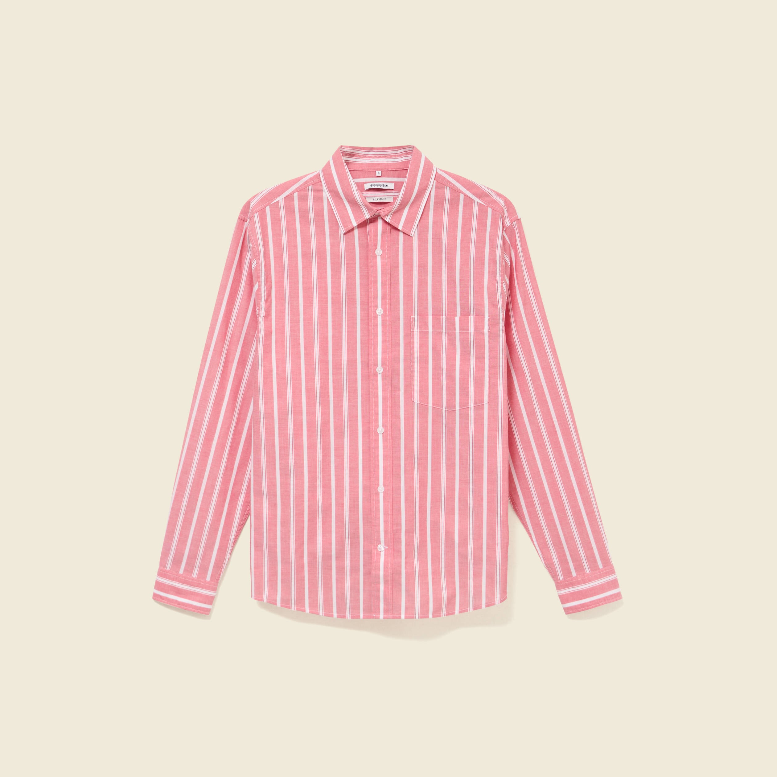 Chemise boyfriend en coton rouge corail homme