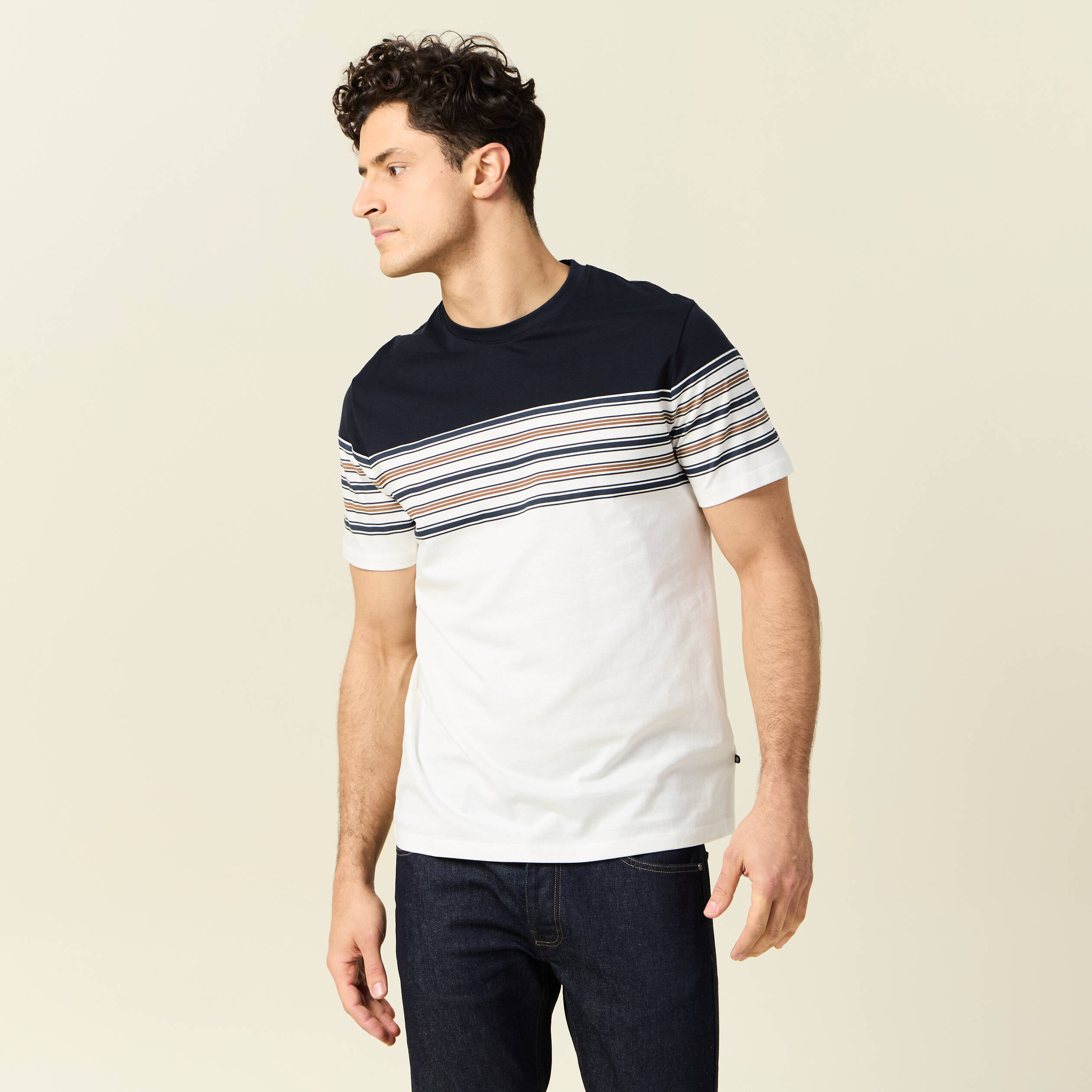t shirt manches courtes marron fonce homme T-shirt manches courtes marron foncé homme
